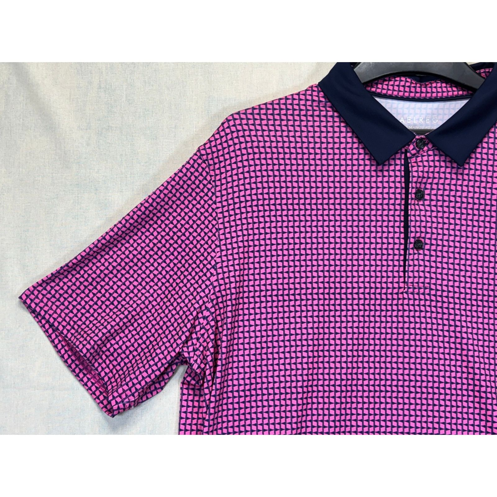 The Unbranded Brand MAELREG Men’s Performance Polo Pink Navy Golf Shirt XL Size US L / EU 52-54 / 3 - 8 Thumbnail