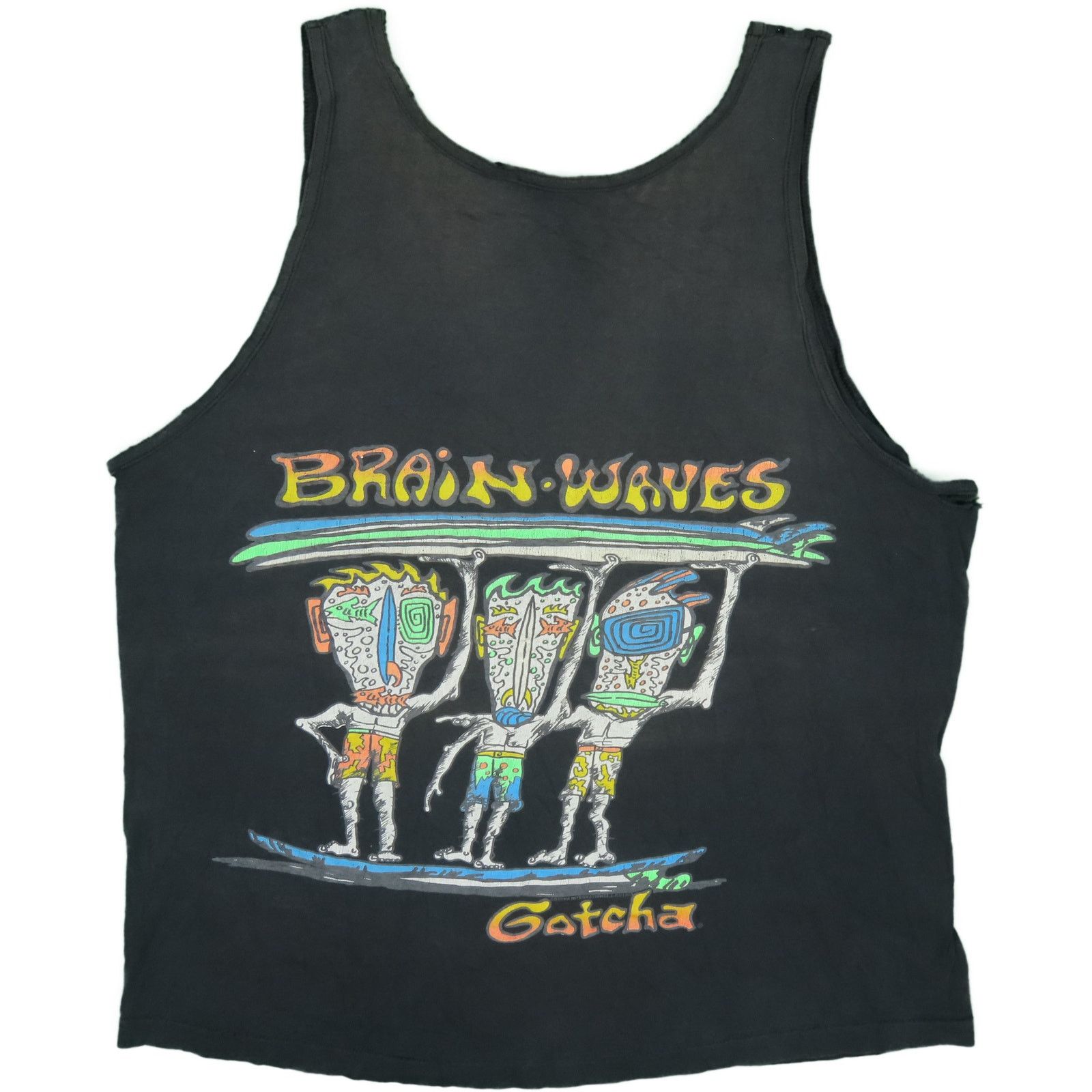 Vintage Gotcha Brain Waves Surfer Skate Tank Top T Shirt