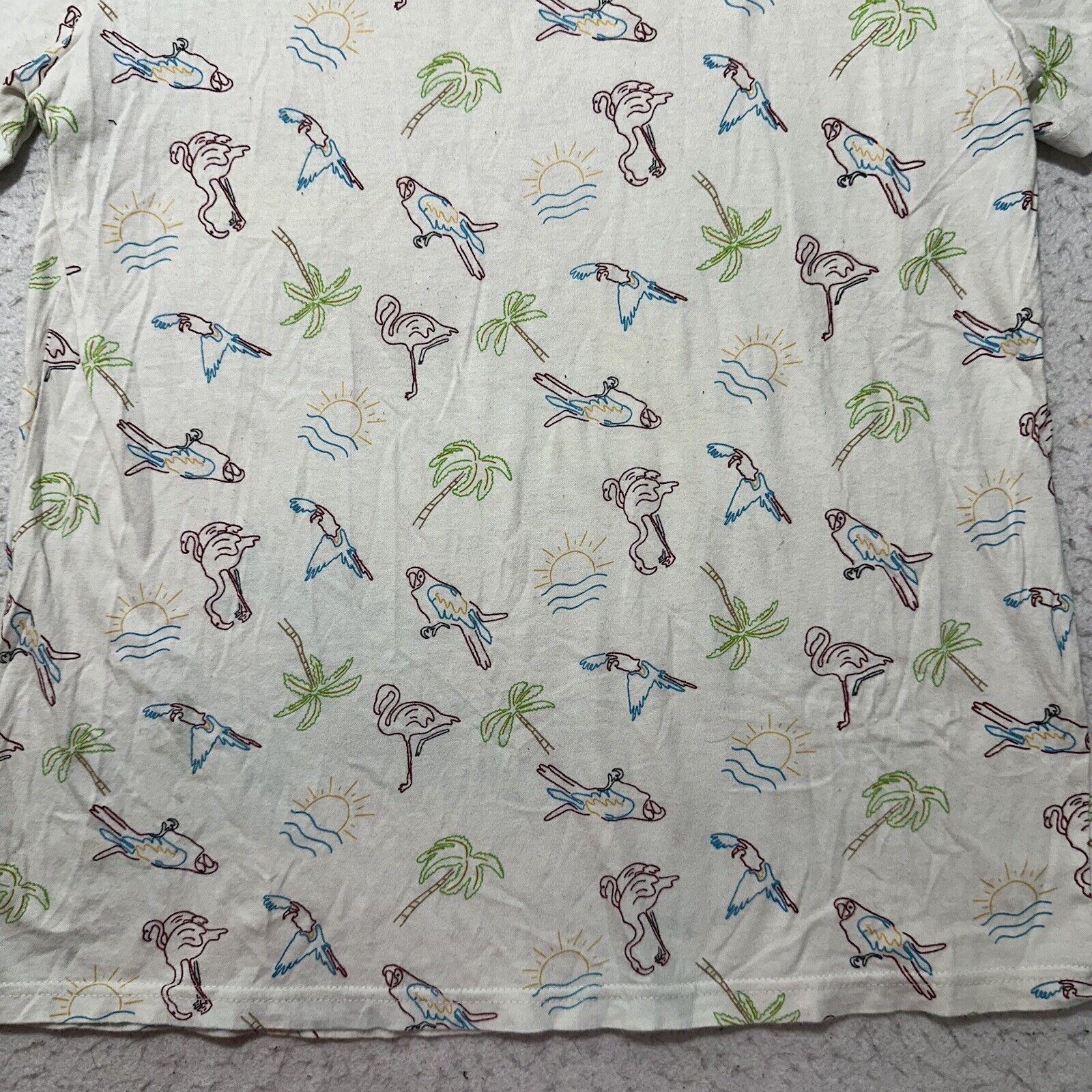 Other Arizona Medium Parrots Flamingos Beach Pattern Graphic Tee Size US M / EU 48-50 / 2 - 6 Thumbnail