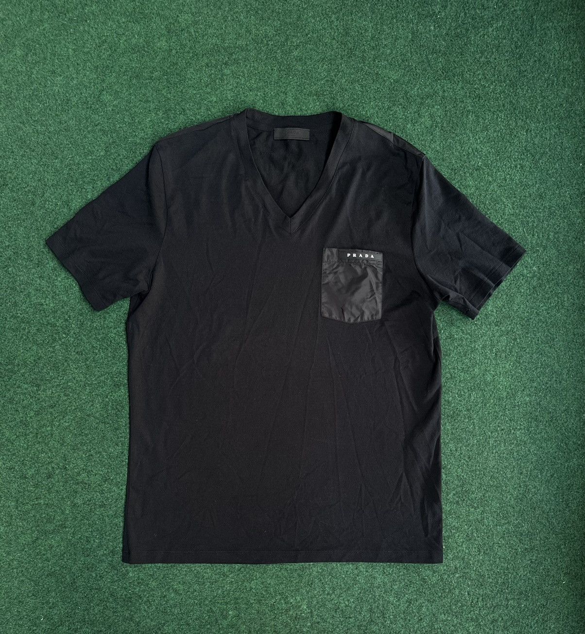 Prada Prada black t shirt with logo and nylon size S Size US S / EU 44-46 / 1 - 1 Thumbnail