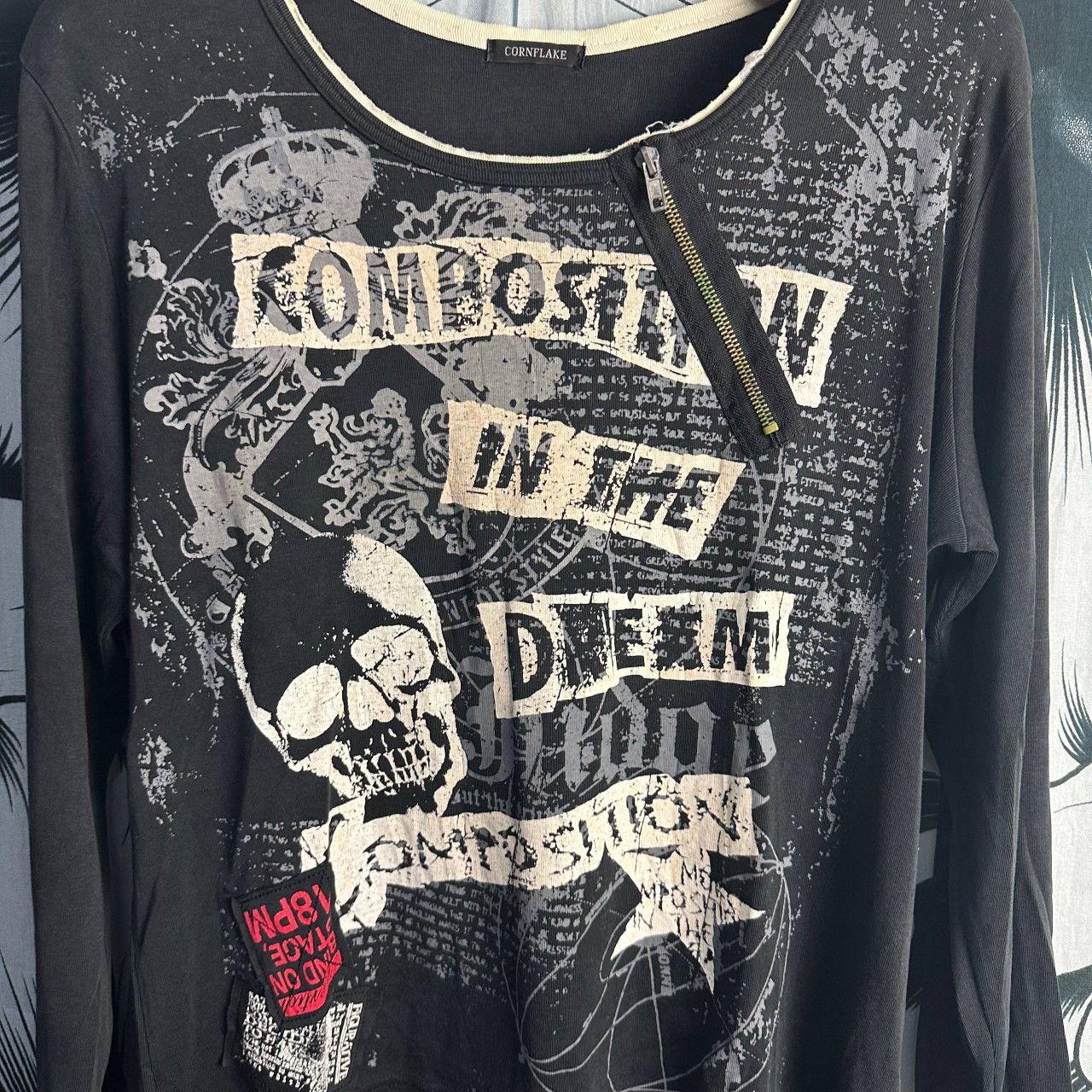 Japanese Brand 2000s Archive Japanese Poem Skull Punk Long Sleeve Size US L / EU 52-54 / 3 - 3 Thumbnail
