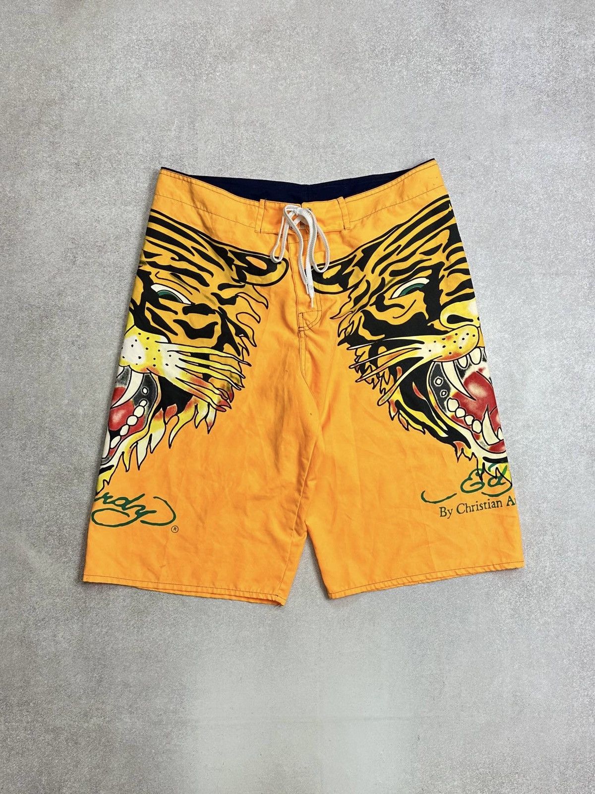 Ed Hardy × Ken Carson Vintage Ed Hardy Christian Audigier Tiger Shorts Rare Y2K Size US 36 / EU 52 - 1 Thumbnail