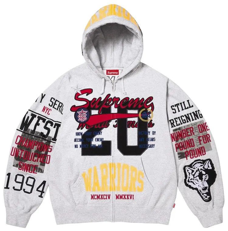 Supreme Supreme Warriors Appliqué Zip Up Hoodie Size US L / EU 52-54 / 3 - 1 Thumbnail