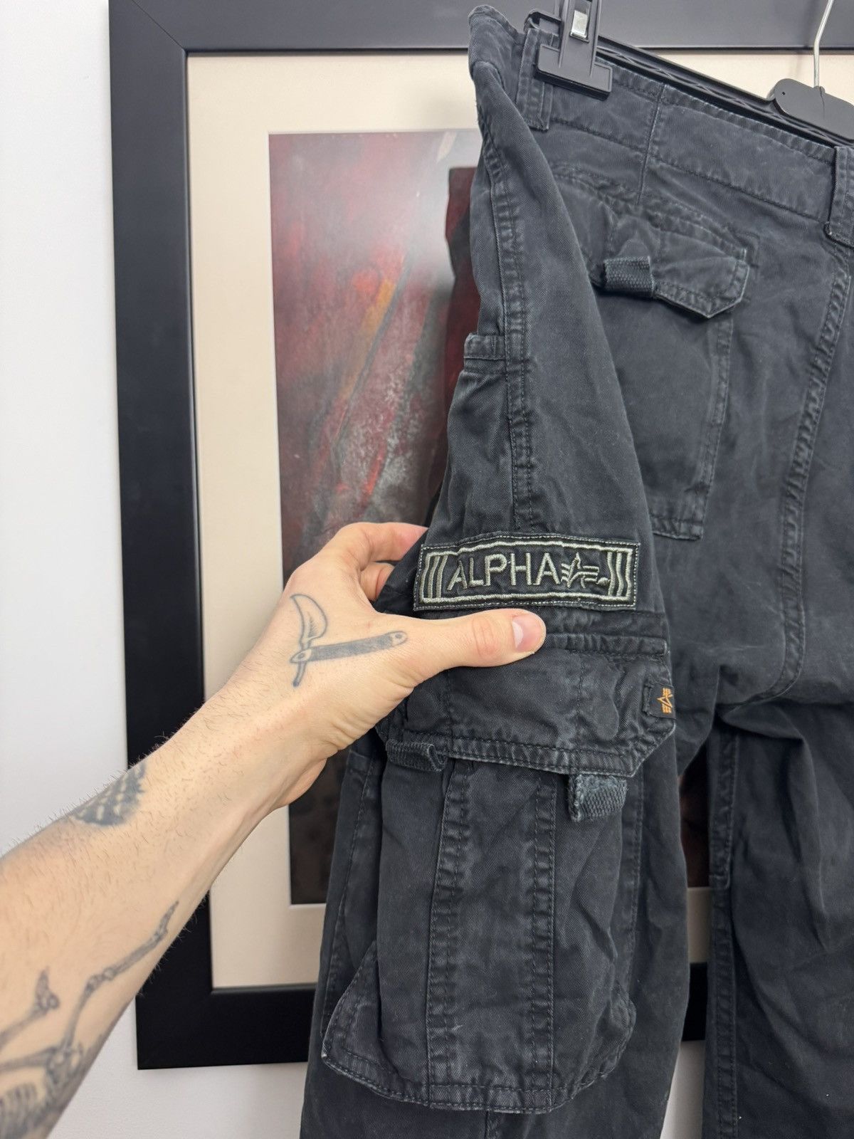 Alpha Industries Vintage Alpha Industries Cargo Pant Rare Washed Black Size US 34 / EU 50 - 3 Thumbnail