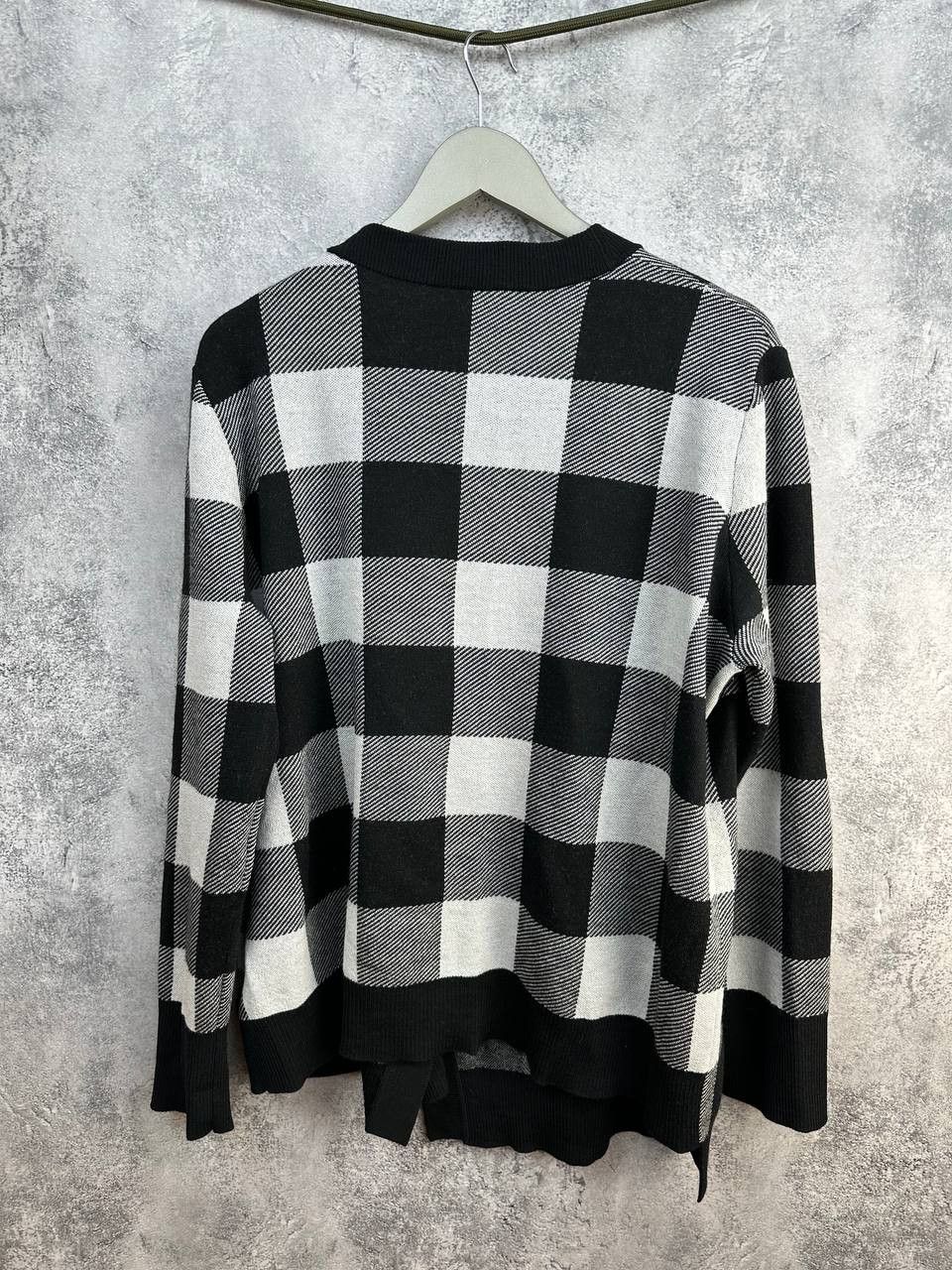 Akris RRP $1250 AKRIS PUNTO Asymmetri Jacquard Check Wool Cardigan Size M / US 6-8 / IT 42-44 - 2 Thumbnail