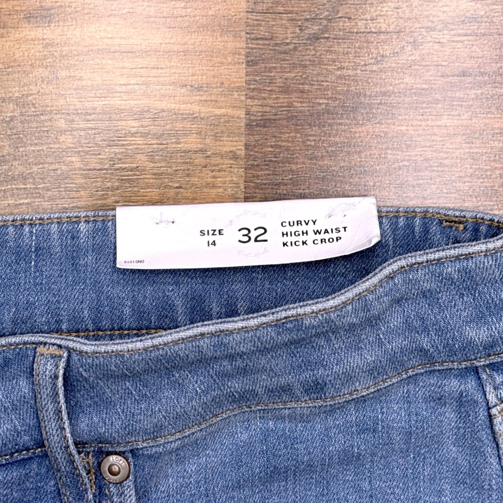 Loft LOFT Jeans Womens 14/32 High Waist Stretch Cropped Denim 5-Pocket Blue Vintage No Size 36" / US 14 / IT 50 - 5 Thumbnail