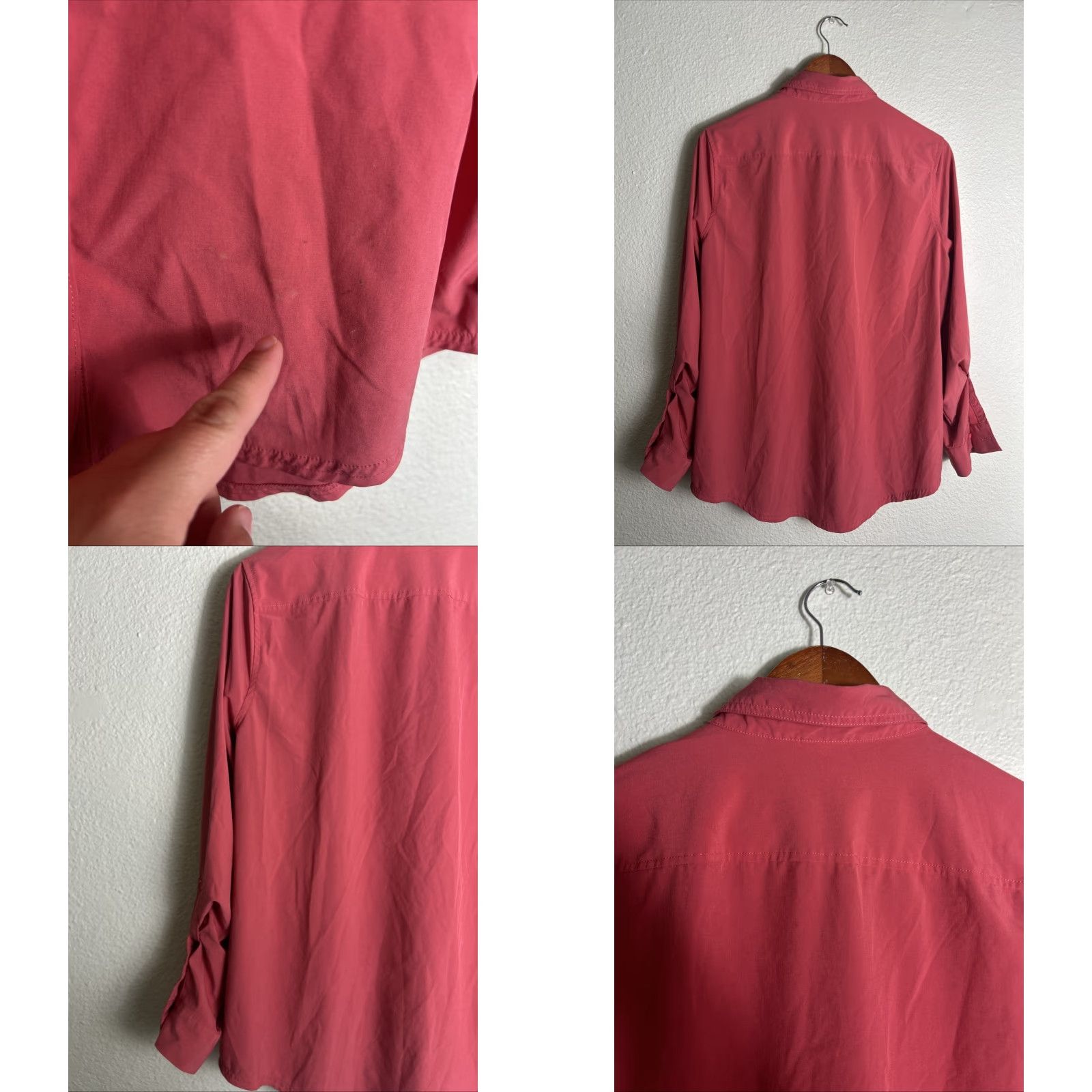 Eddie Bauer VINTAGE Eddie Bauer Women's Departure 2.0 Long-Sleeve Shirt Pink Large Women’s Shirt Button-Up Women Womens Large Pink Shirt 1586163 Size L / US 10 / IT 46 - 9 Thumbnail