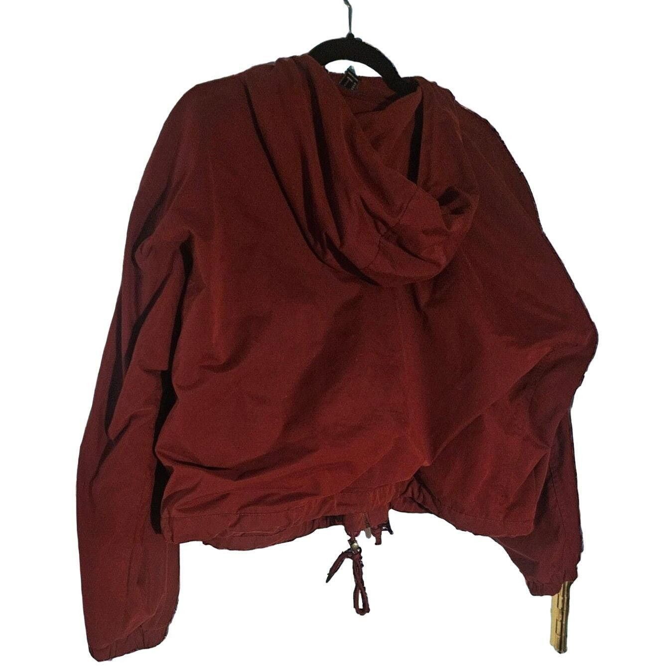 Forever 21 Red Cropped Hooded Jacket Forever 21-Large/Women Size L / US 10 / IT 46 - 2 Thumbnail