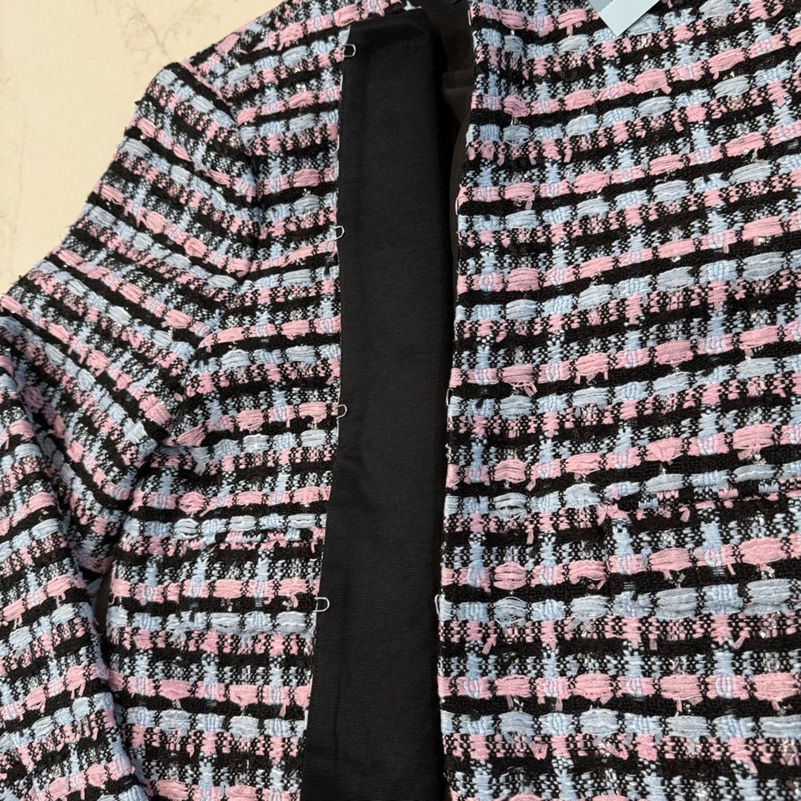 Ann Taylor Ann Taylor NWT Striped Tweed Cropped Blazer Jacket Women 10P Size L / US 10 / IT 46 - 5 Thumbnail