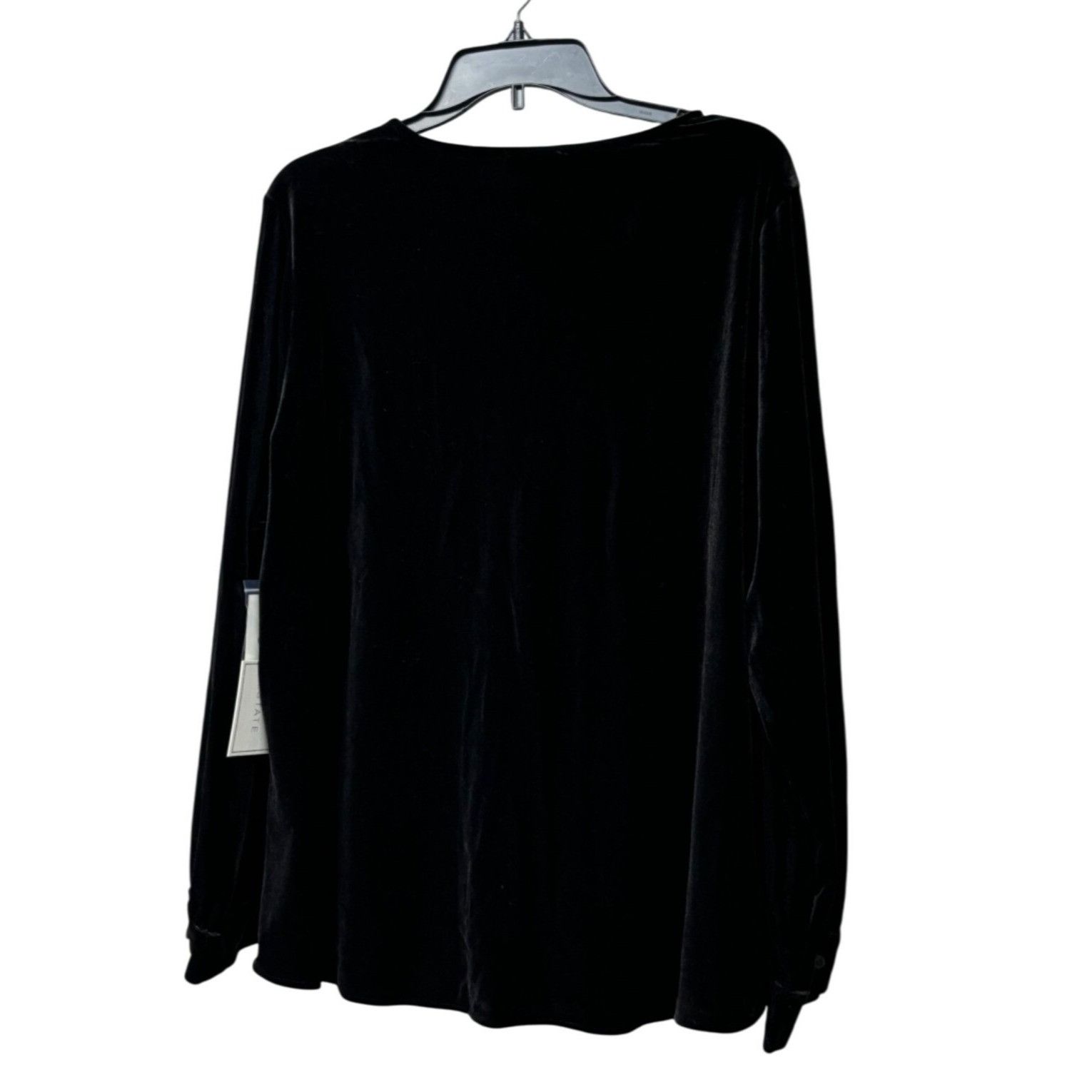 Other 1.State Trendy Plus Size Stretch Velvet Top, Black, 3X Size ONE SIZE - 4 Thumbnail