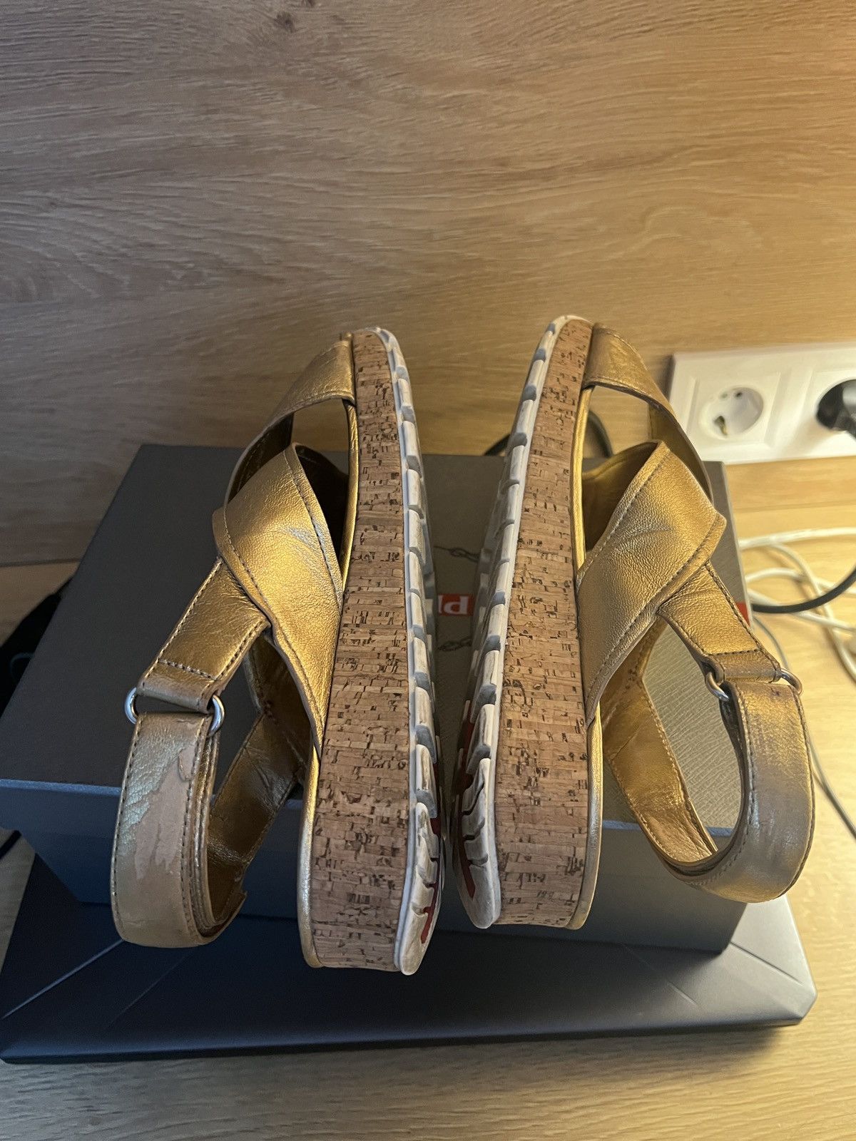 Prada Prada sandals gold shoes Size US 10.5 / IT 40.5 - 5 Thumbnail