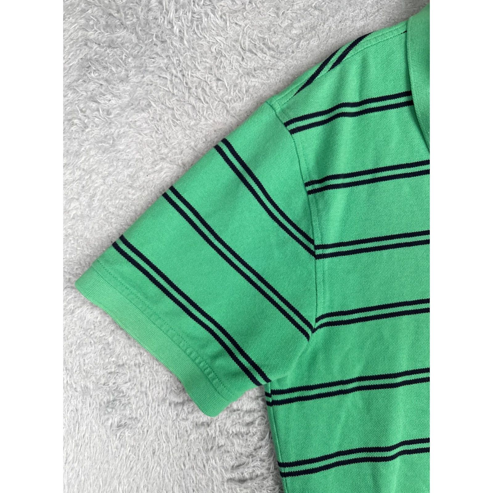 Tommy Hilfiger Tommy Hilfiger Polo Shirt Men XL Green Stripe Cotton Short Sleeve Slim Fit Shirt Size US XL / EU 56 / 4 - 3 Thumbnail