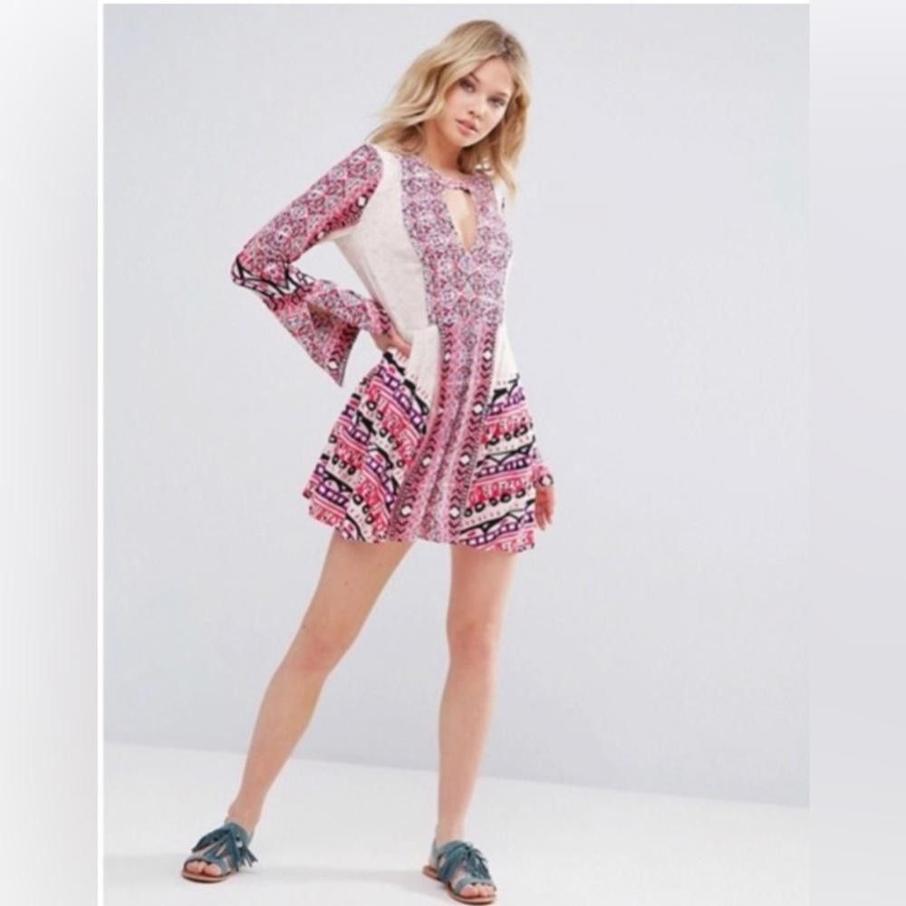 Free People Free People Dresses Free People Tegan Printed Mini Dress Size XS / US 0-2 / IT 36-38 - 3 Thumbnail
