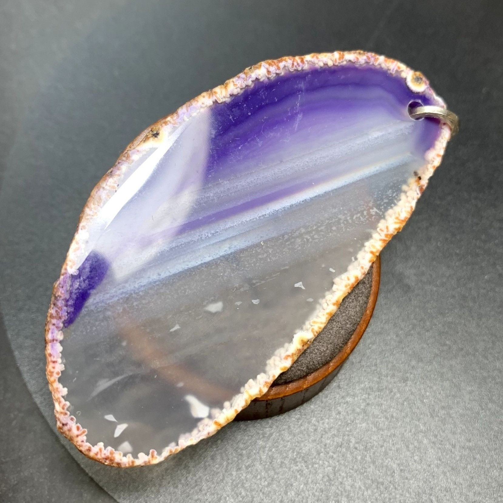 Other Large Purple White & Clear Quartz Slab Pendant Sterling Silv Size ONE SIZE - 1 Thumbnail