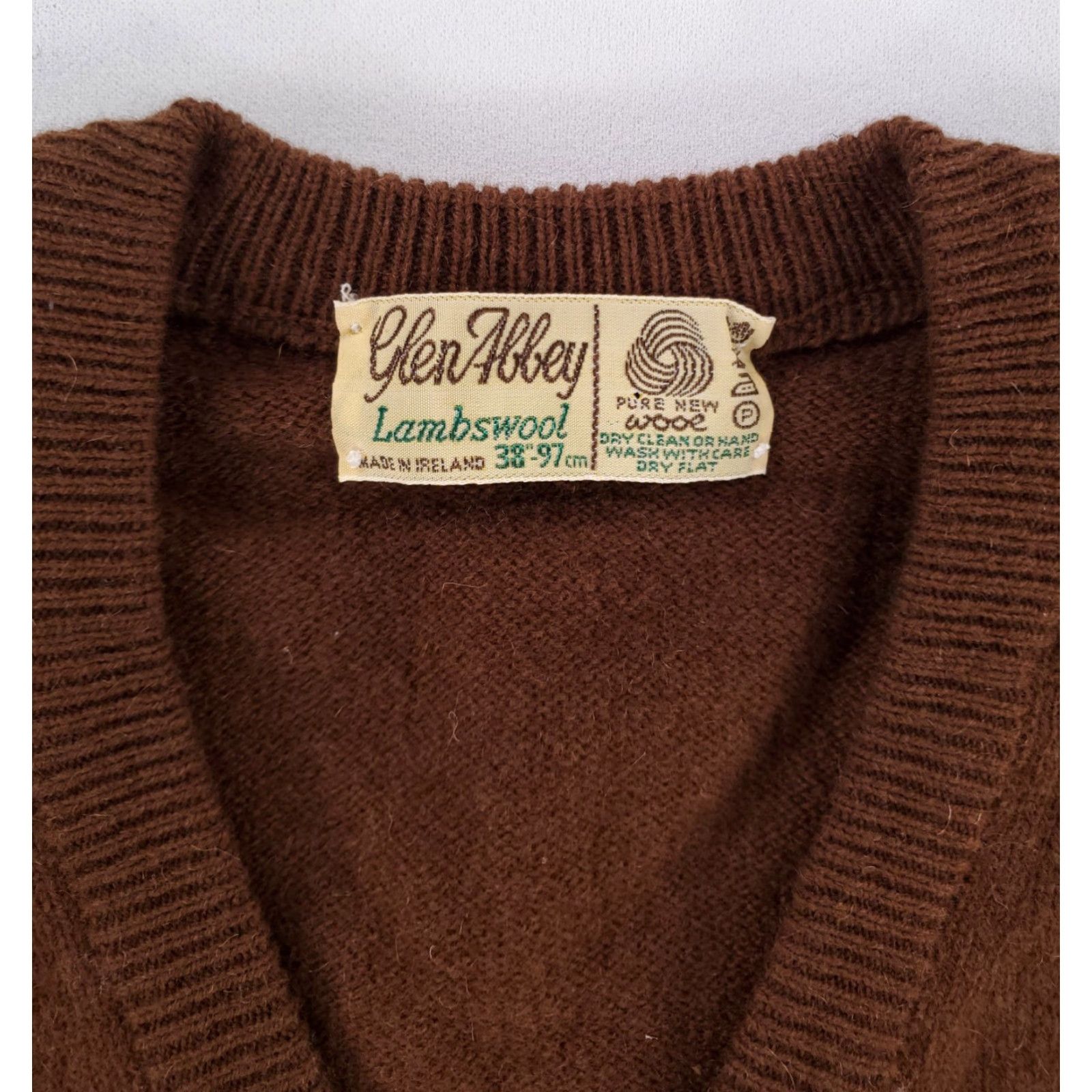 Vintage VINTAGE Glen Abbey Sweater Long Sleeve Mens M Wool Brown 60s 70s Pullover - 100% Wool Size US M / EU 48-50 / 2 - 2 Thumbnail