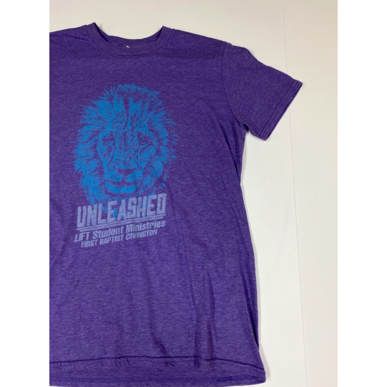 Anvil Ministries Mens Shirt M purple Lion Logo Crew Neck Cotton T-Shirt Short Sleeve Regular Size US M / EU 48-50 / 2 - 2 Thumbnail