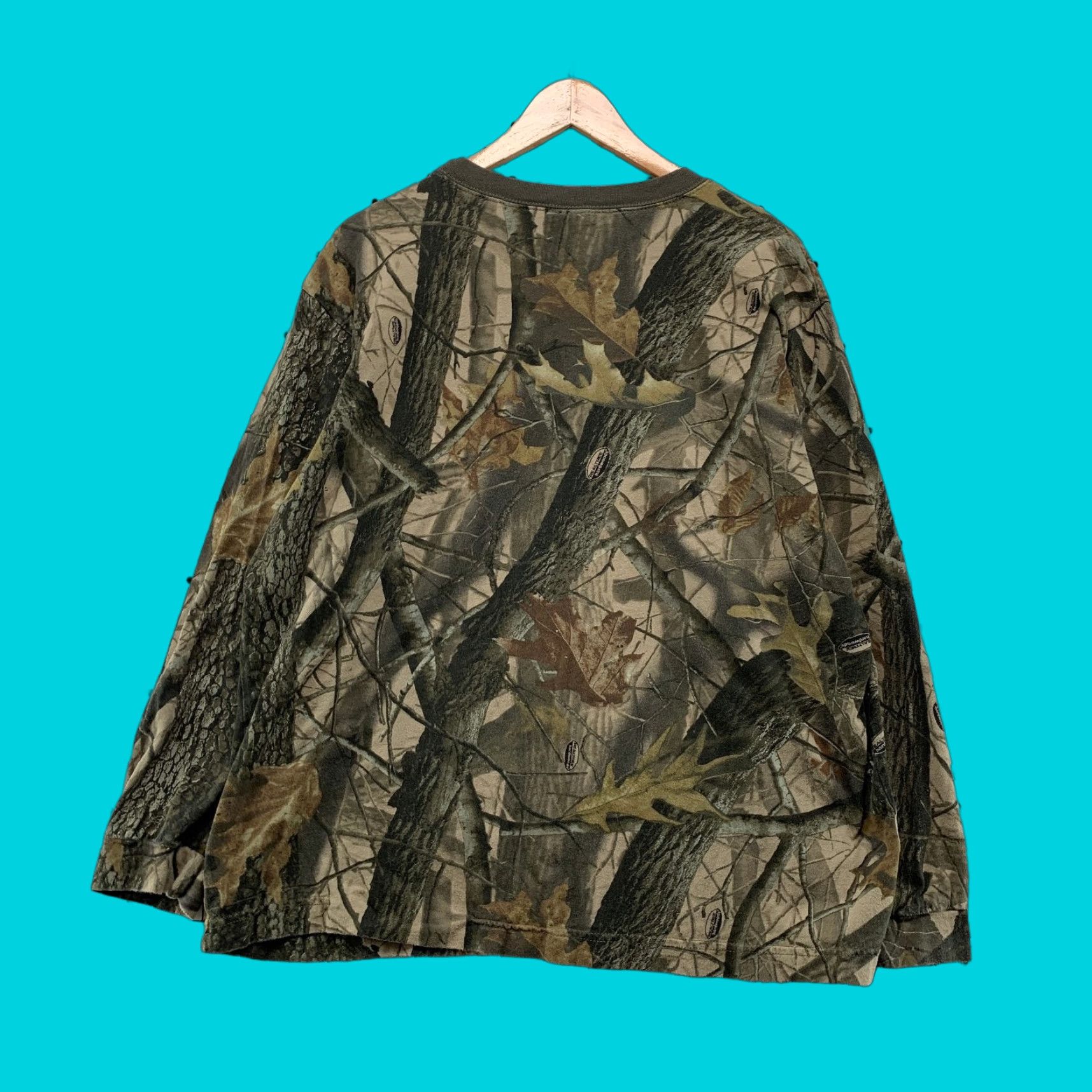 Vintage Outback Outfitters Camouflage Shirt Mens XL Long Sleeve Outdoor Reat Tree Beige Cotton Crew Neck T-Shirt Mens Camouflage Shirt Size US XL / EU 56 / 4 - 1 Thumbnail