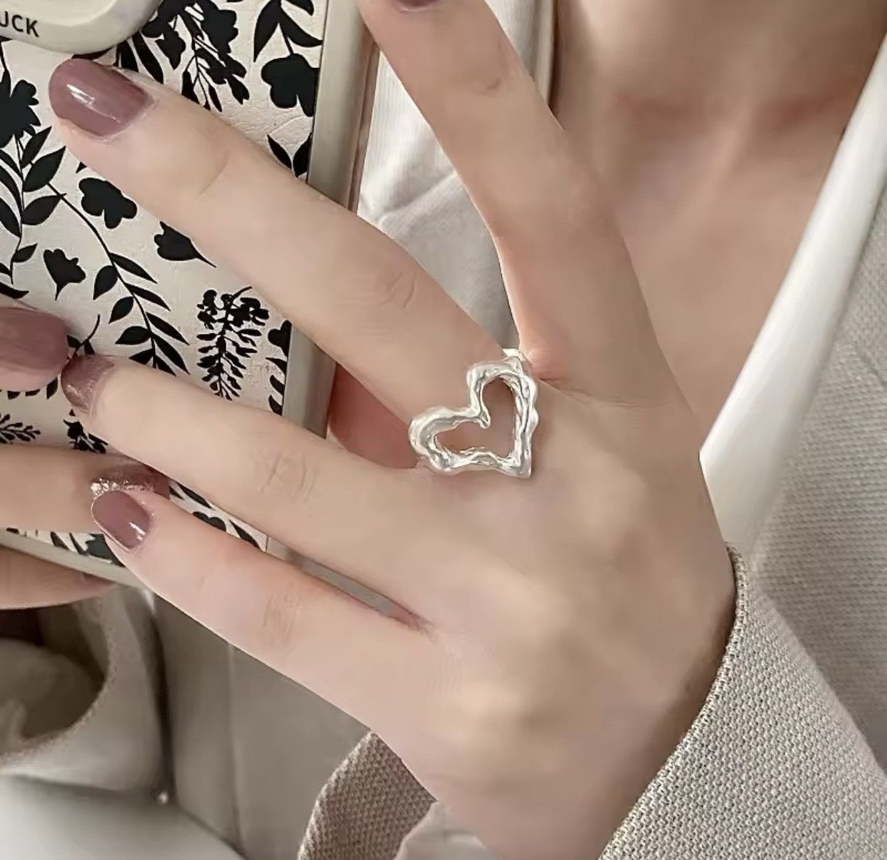 Jewelry × Vintage 925 Sterling Silver Heart Rings Size ONE SIZE - 4 Thumbnail