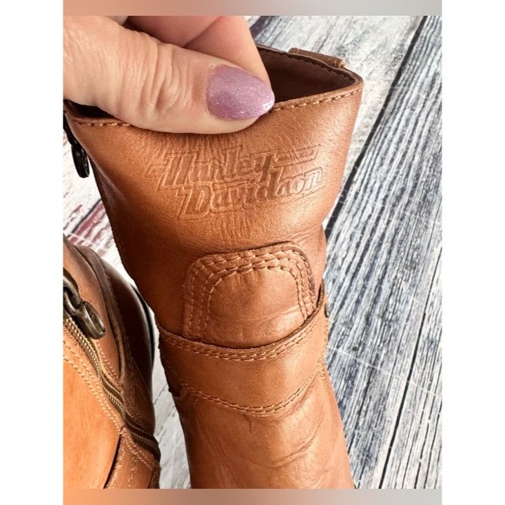 Harley Davidson Vintage Harley Davidson Tan Leather Heeled Boots Size US 8.5 / IT 38.5 - 5 Thumbnail