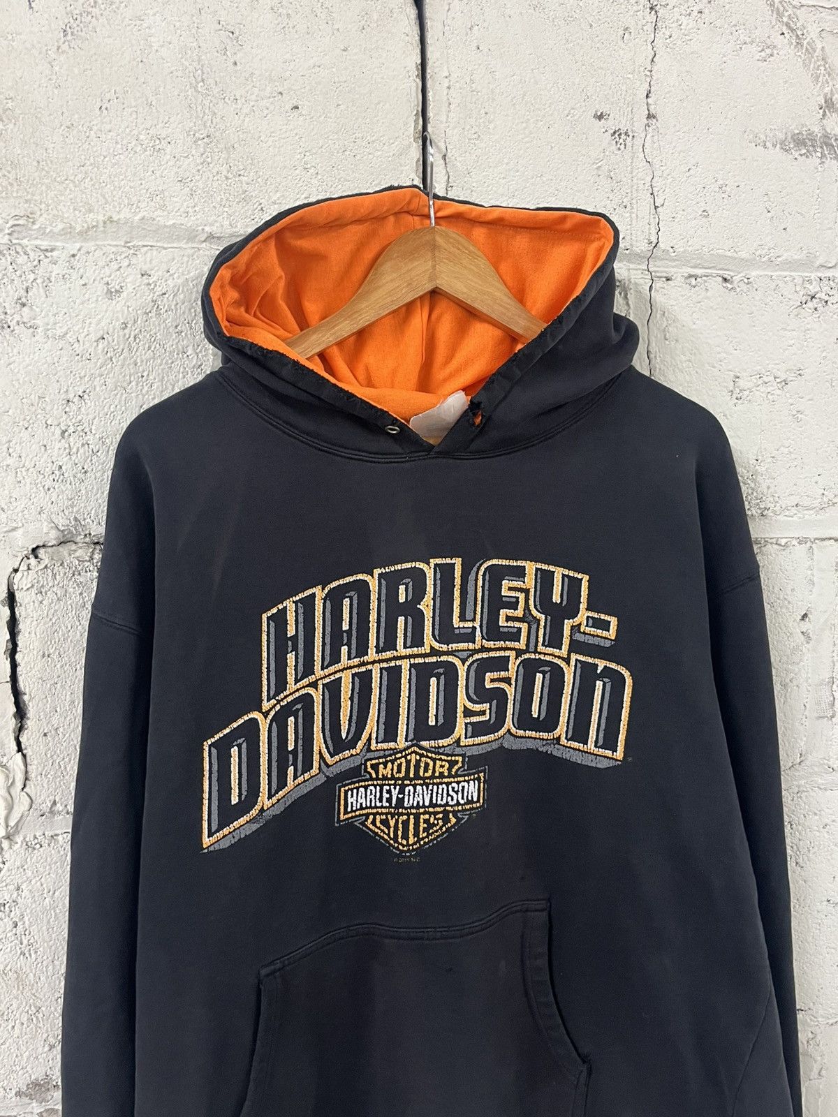 Harley Davidson Harley Davidson thrashed and faded hoodie hype rare skater Size US L / EU 52-54 / 3 - 5 Thumbnail