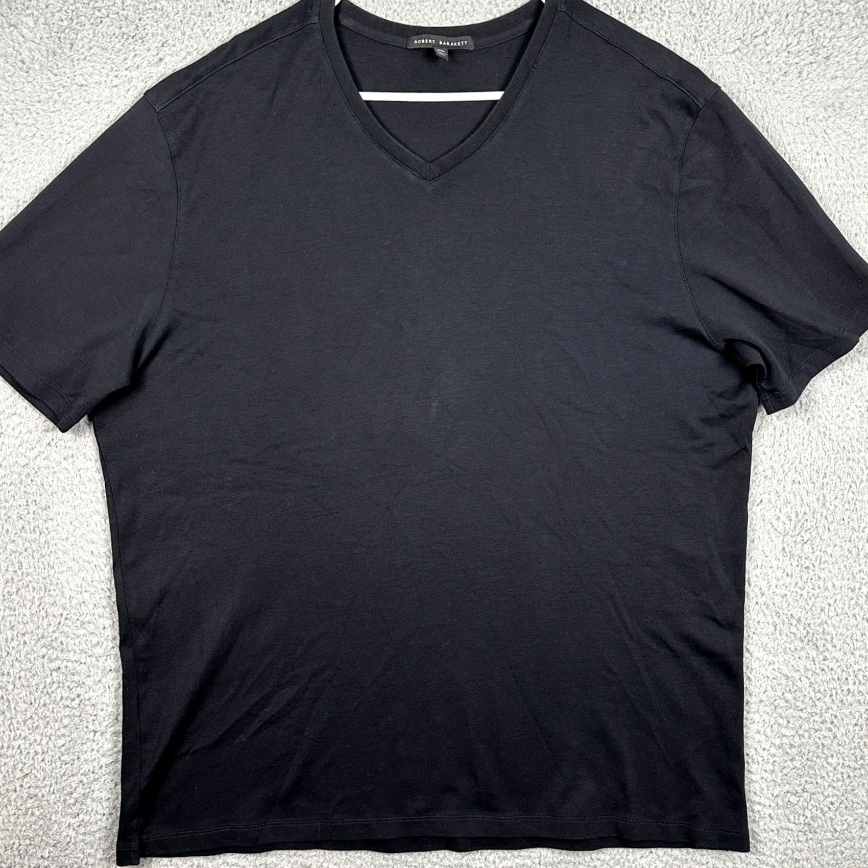 Vintage Robert Barakett Mens T-Shirt V-Neck Short Sleeve Black 2XL Pima Cotton Tee EUC Size US XXL / EU 58 / 5 - 3 Thumbnail