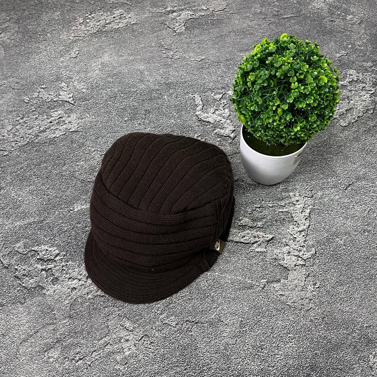 Nike Vintage 90s Brown Knitted Hat with a peak Nike UniSex Hat Size ONE SIZE - 1 Thumbnail