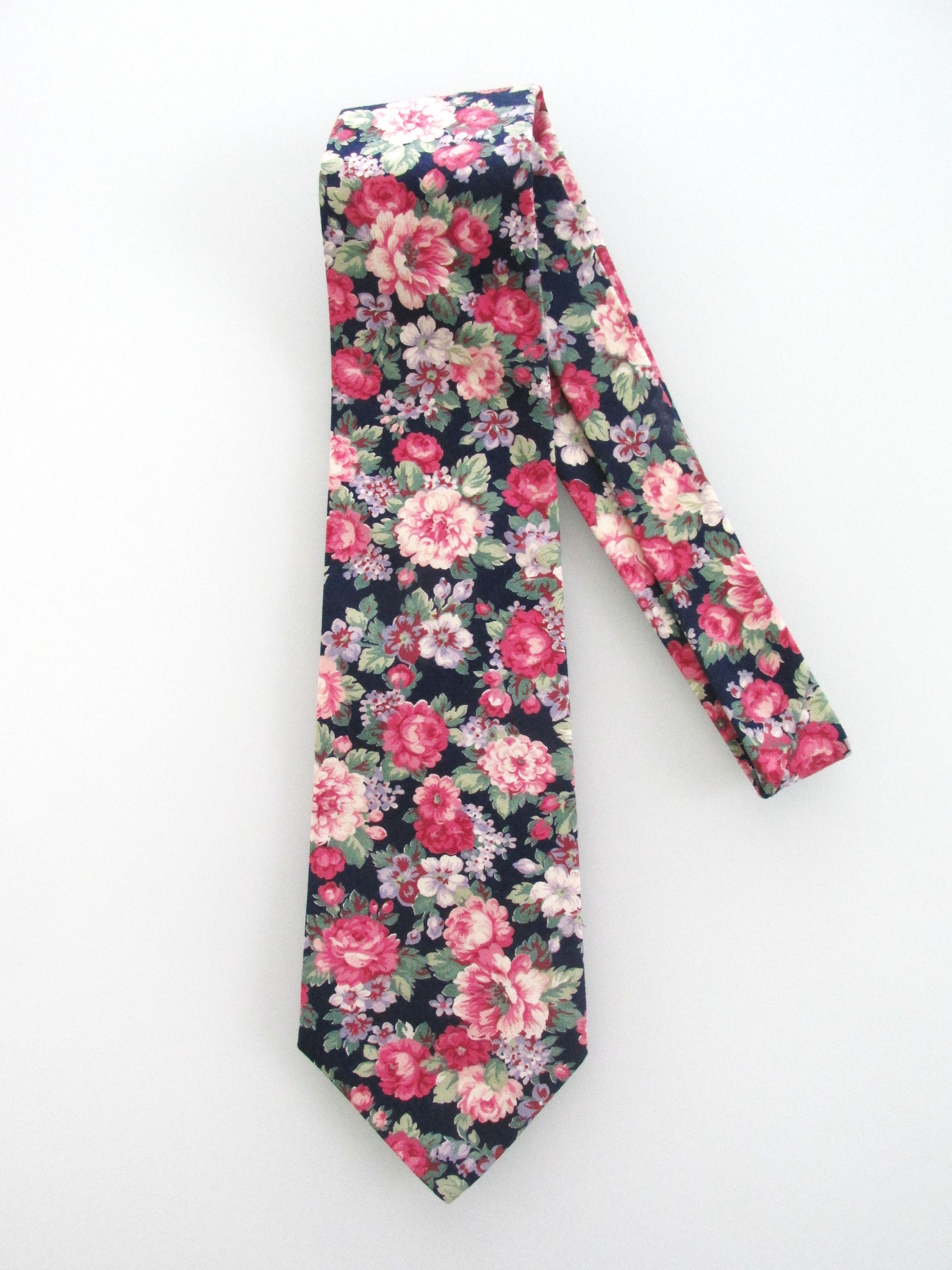 Vintage Rooster Vintage Men's Cotton Floral Ties Size ONE SIZE - 1 Thumbnail