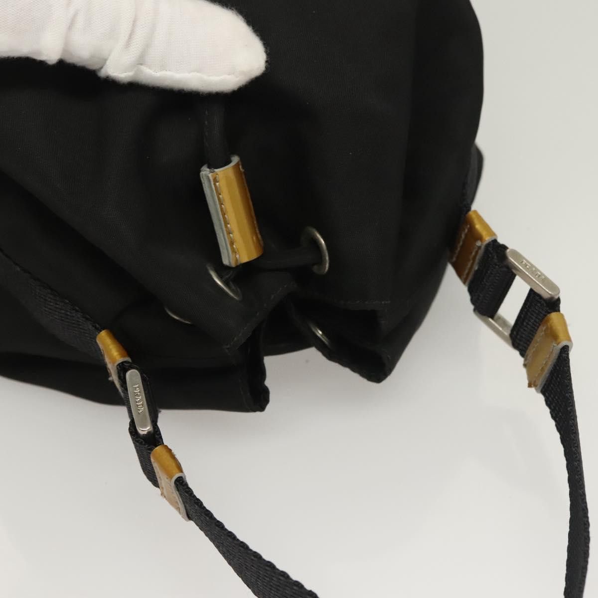 Prada PRADA Hand Bag Nylon Black Gold Size ONE SIZE - 6 Thumbnail