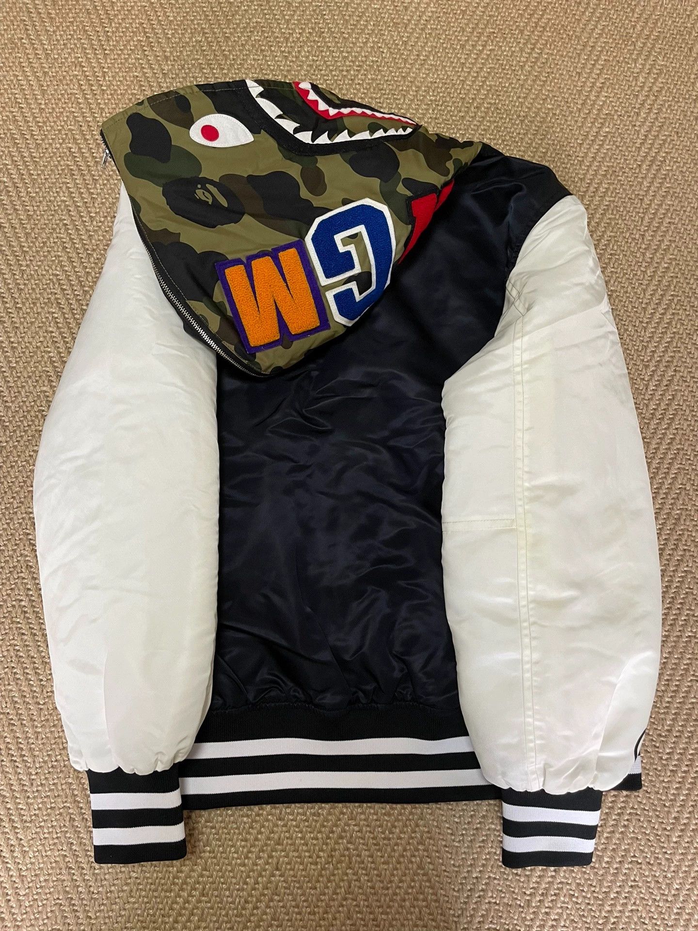 Bape BAPE Silk Color Blocked Cotton Shark Jacket M Size US M / EU 48-50 / 2 - 2 Thumbnail