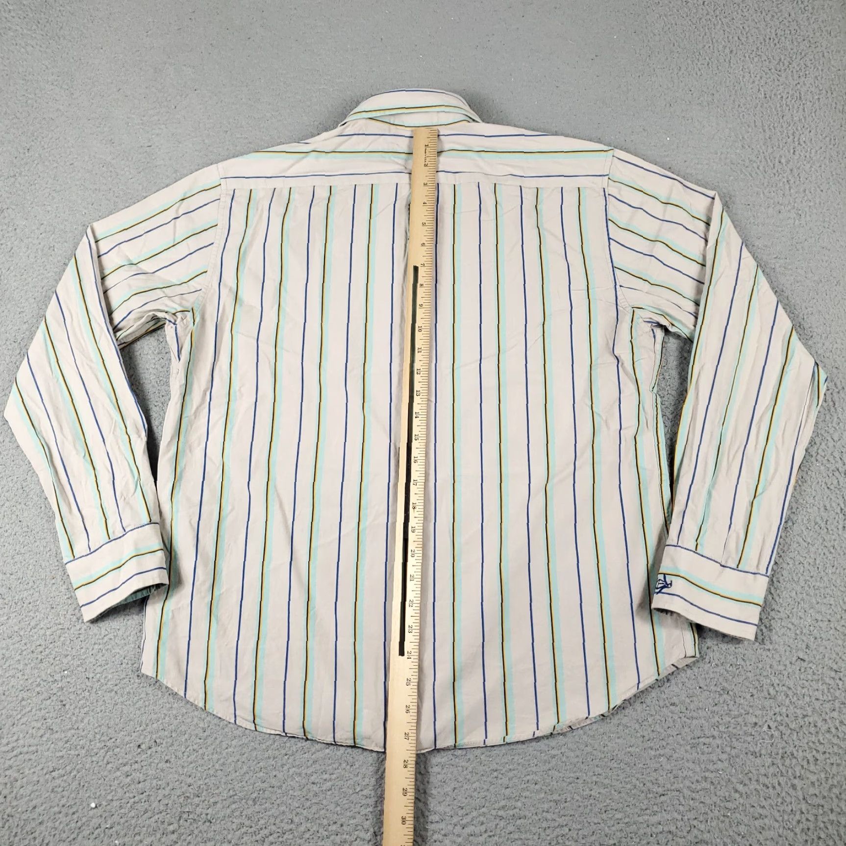 Original Penguin Original Penguin Shirt Mens Size Large Beige Striped Casual Button-Up Long Sleeve Size US L / EU 52-54 / 3 - 3 Thumbnail
