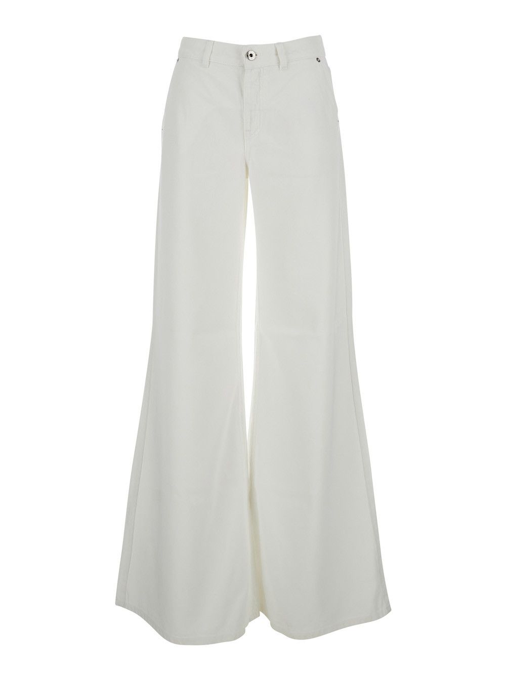 Blumarine White Five-pocket Flared design Jeans in cotton blend for women Size 30" / US 8 / IT 44 - 1 Thumbnail
