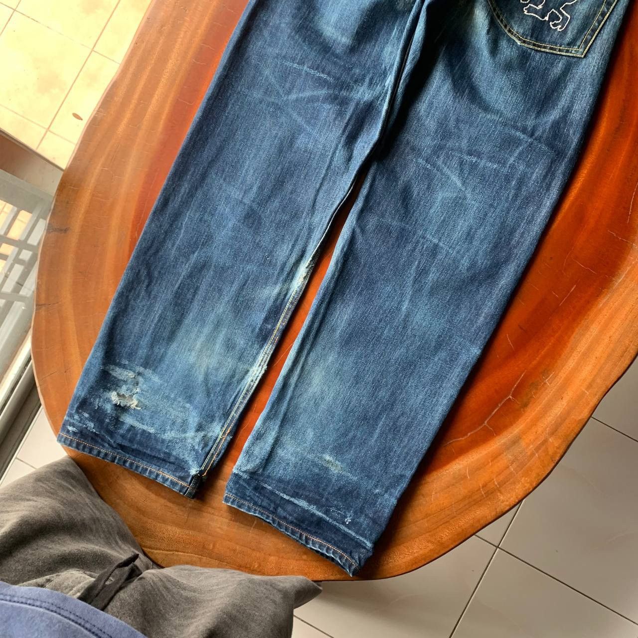 Japanese Brand Santastic Saru Tokyo Tribe Distressed Blue Denim Pants Size US 32 / EU 48 - 5 Thumbnail