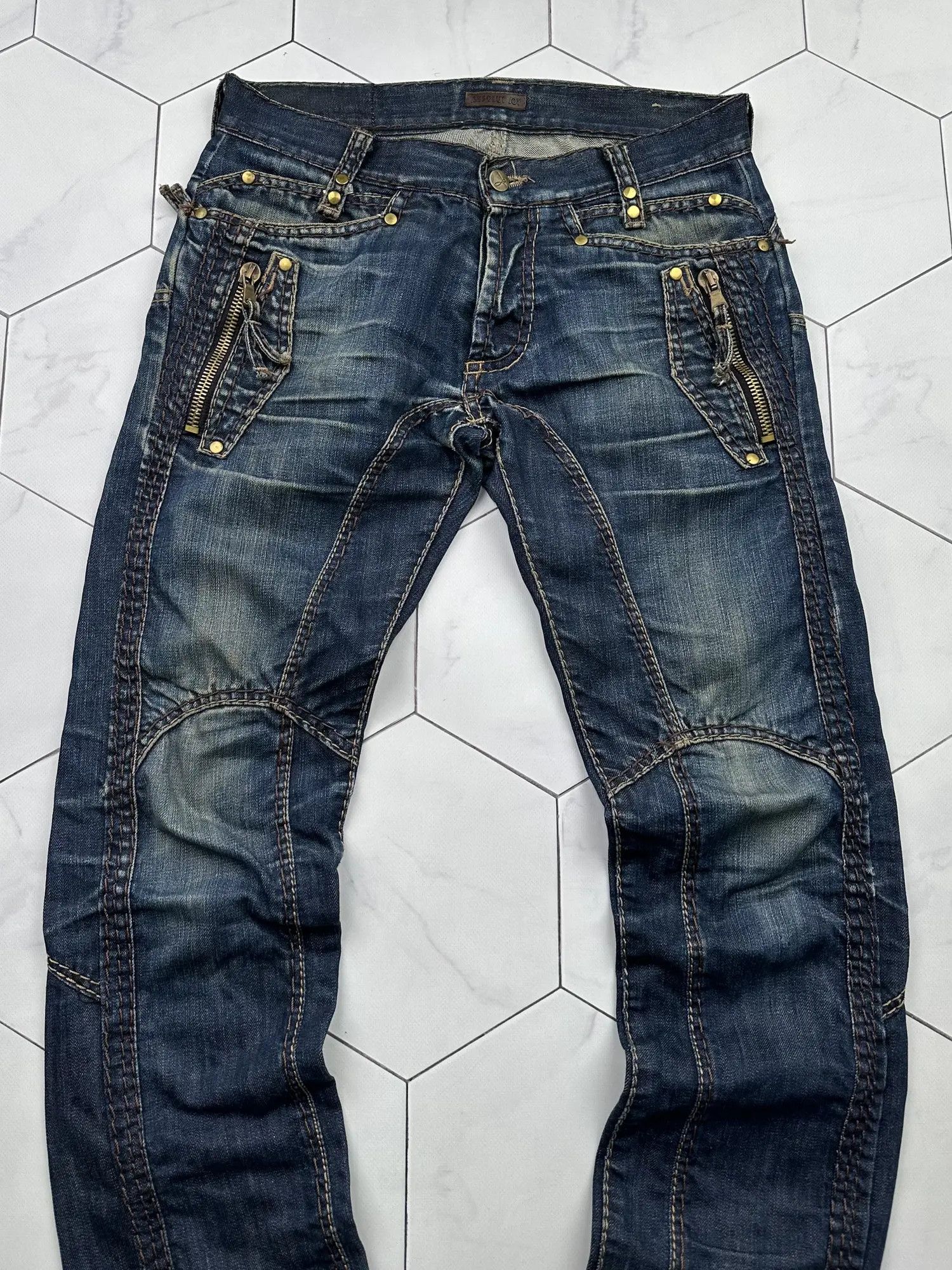 Absolut Joy Absolut Joy Faded Jeans With Zipped Pocket (B412) Size US 31 - 2 Thumbnail