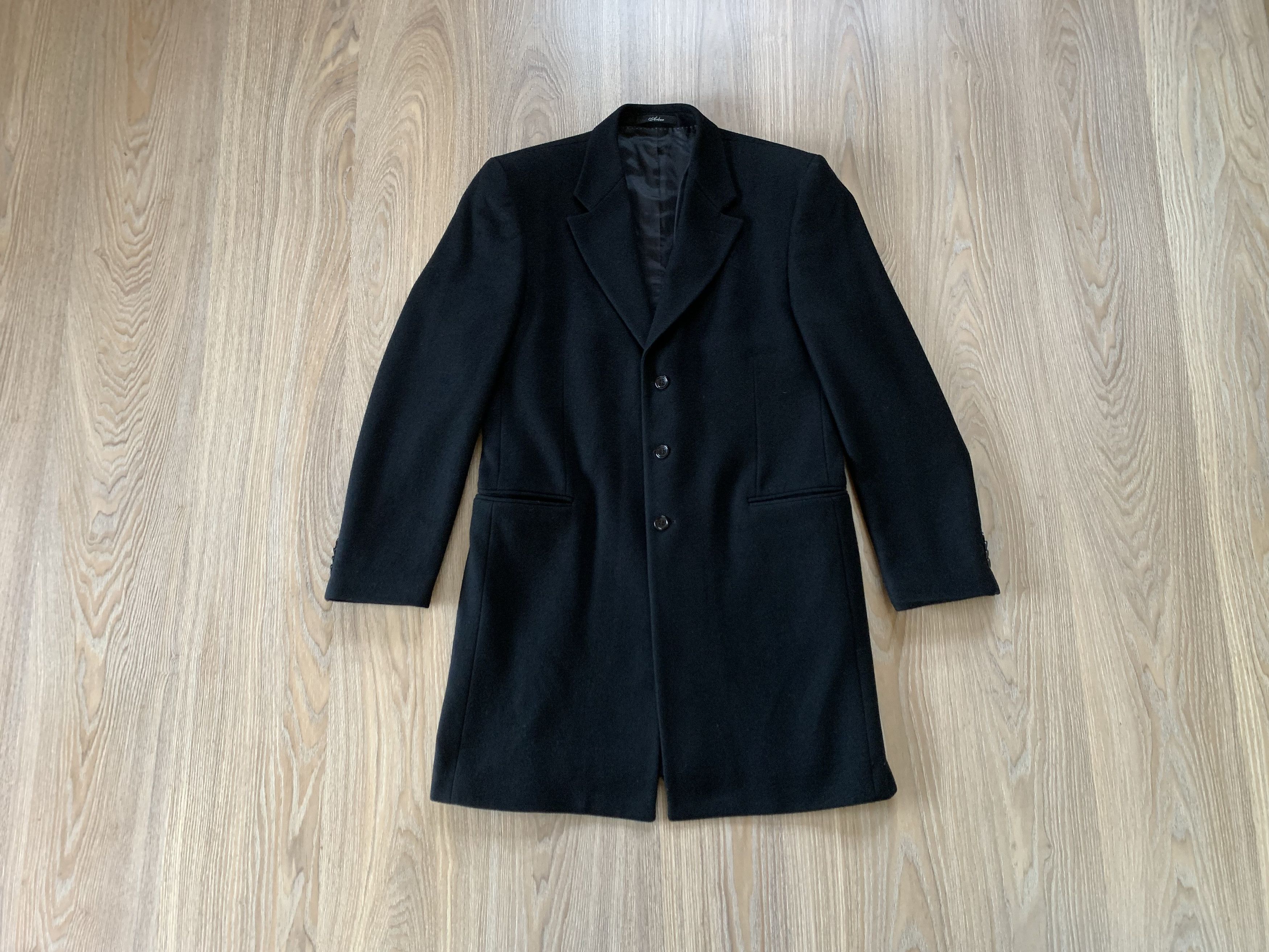 Designer × Vintage Arber Long Wool Black Coat Size US M / EU 48-50 / 2 - 1 Thumbnail