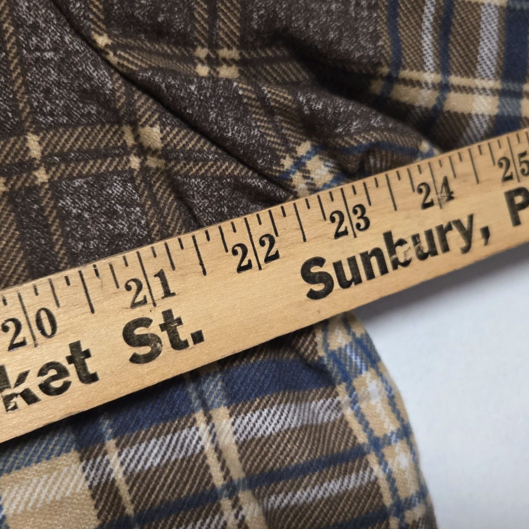 Sears VINTAGE Sears Fieldmaster Flannel Shirt Mens Large Tall Plaid Lined 70s Perma Prest Button-Up Knit Quilted Brown Cotton Polyester Shirt Size US L / EU 52-54 / 3 - 5 Thumbnail