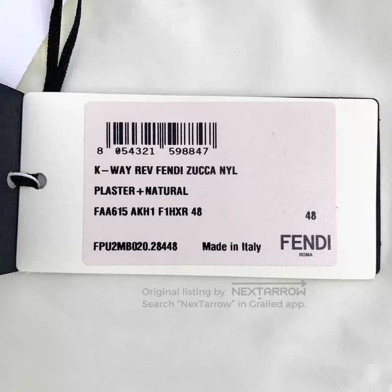Fendi Fendi Beige Double F Monogram Printed Hooded Zipper Long S Size US M / EU 48-50 / 2 - 9 Thumbnail