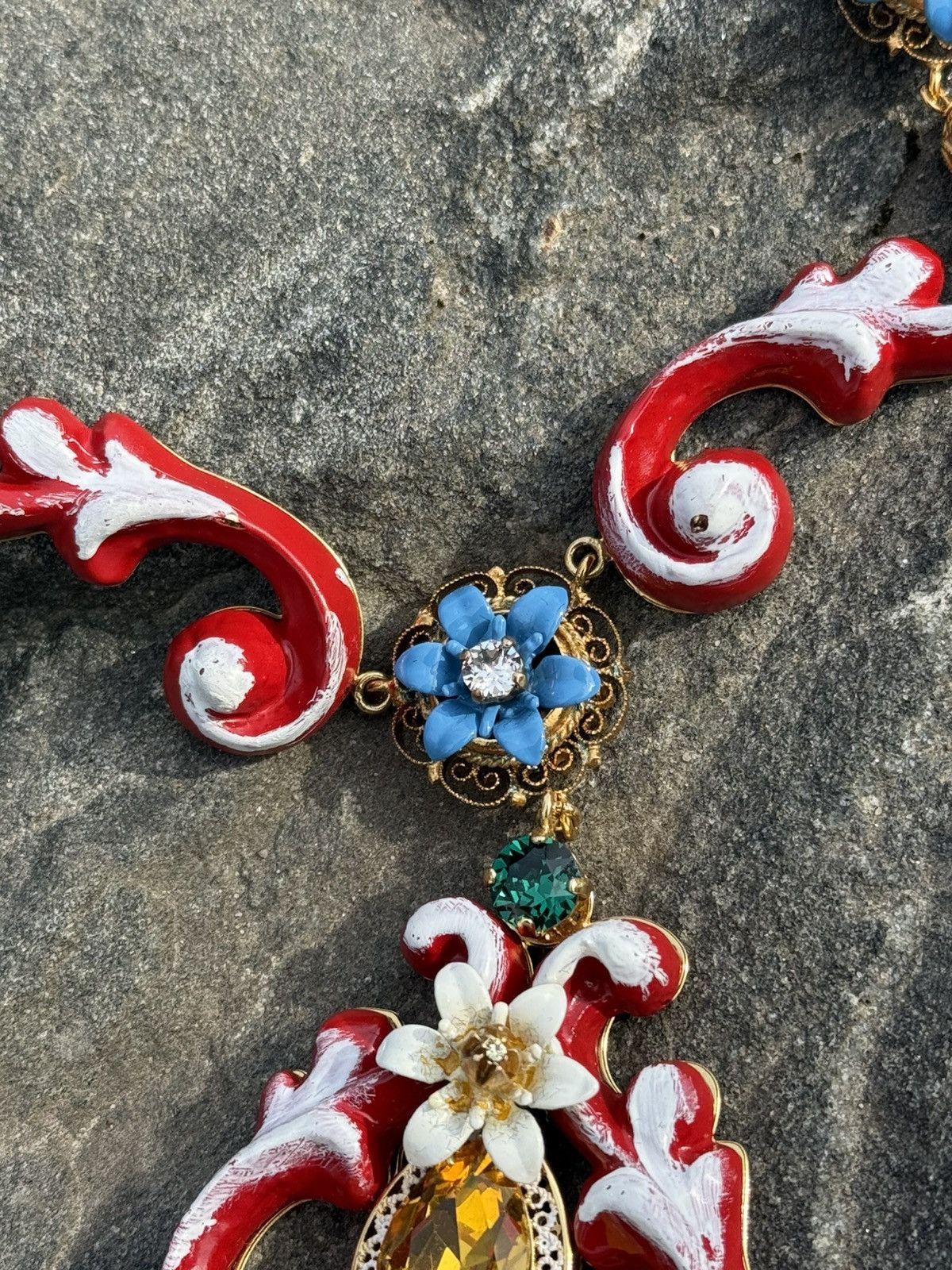 Dolce & Gabbana Dolce & Gabbana Taormina Embellished Pendant Necklace Size ONE SIZE - 5 Thumbnail