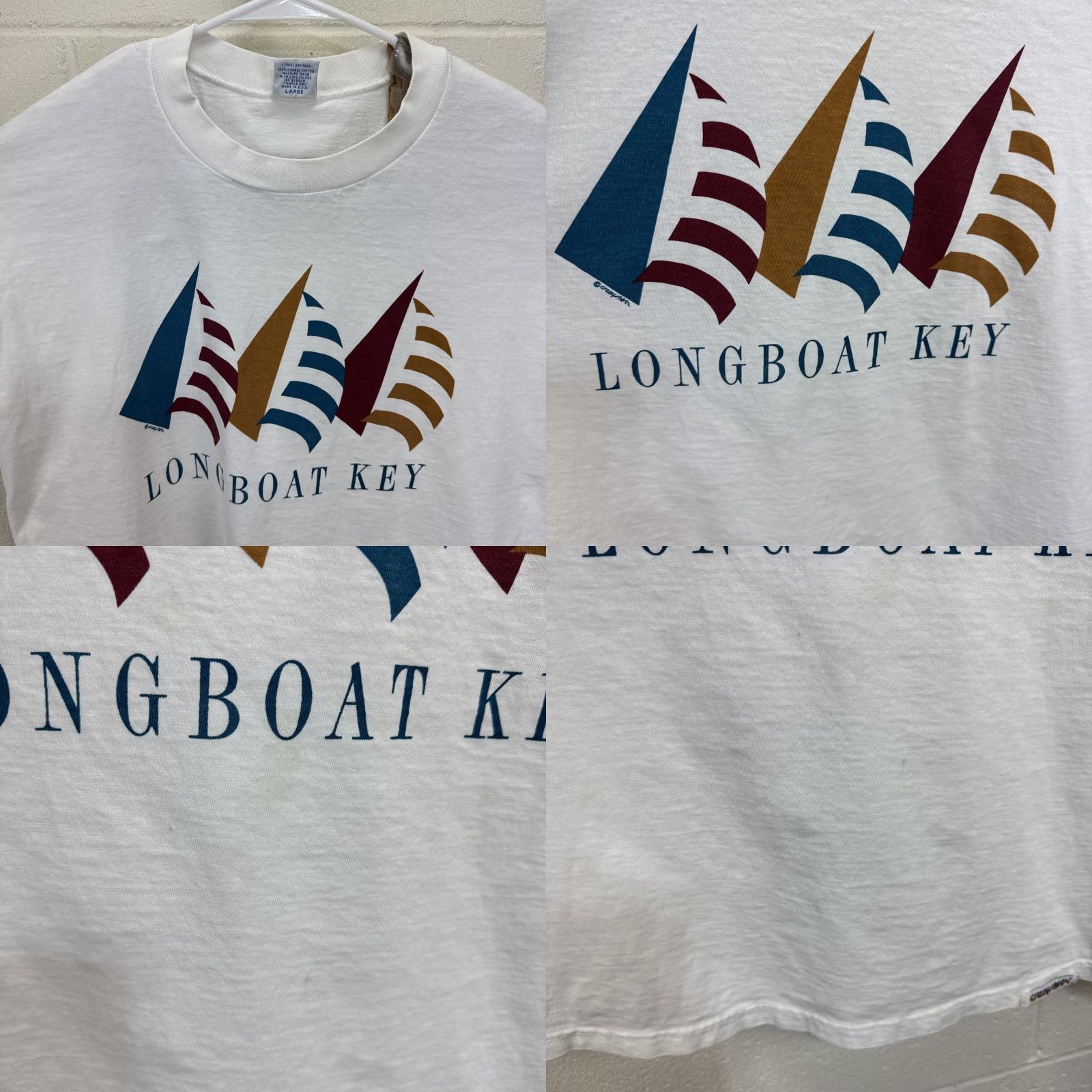 Vintage VINTAGE Crazy Shirts T-Shirt Unisex Adults White 90s Sail Boats Hawaiian Longboat Key Hawaii Graphic Print Crew Neck Short Sleeve Large Size US L / EU 52-54 / 3 - 8 Thumbnail