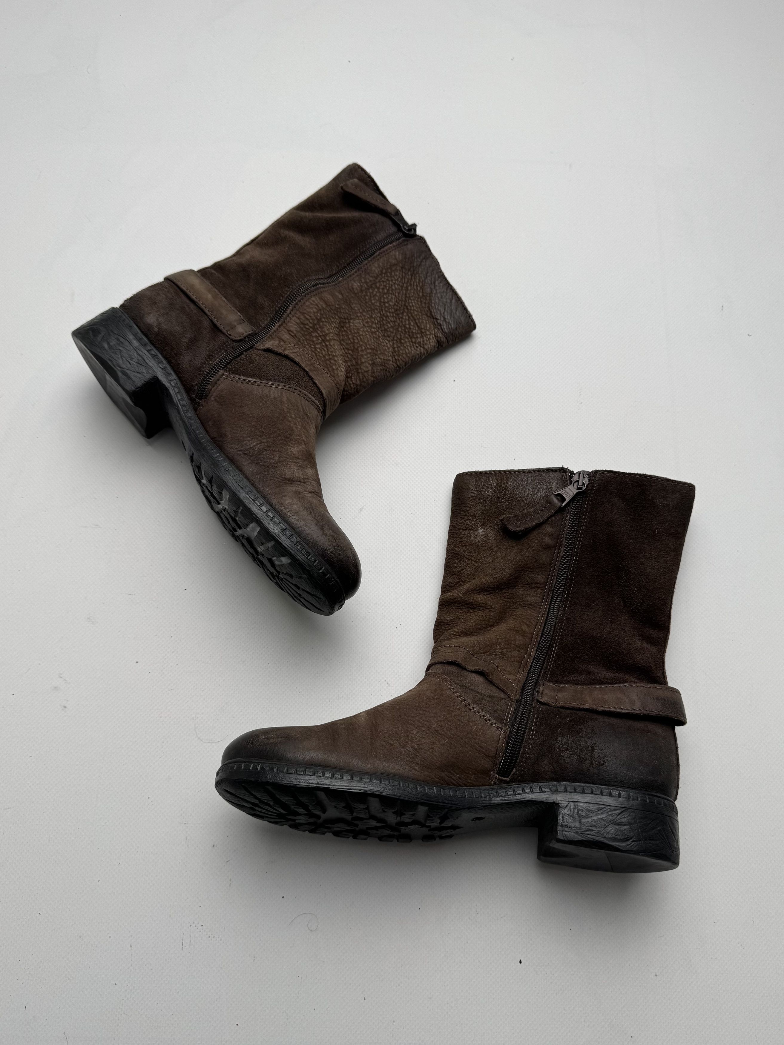 Vintage Vintage Leather Ankle Boots Buckle Strap Biker Moto Boots E2 Size US 7 / IT 37 - 6 Thumbnail