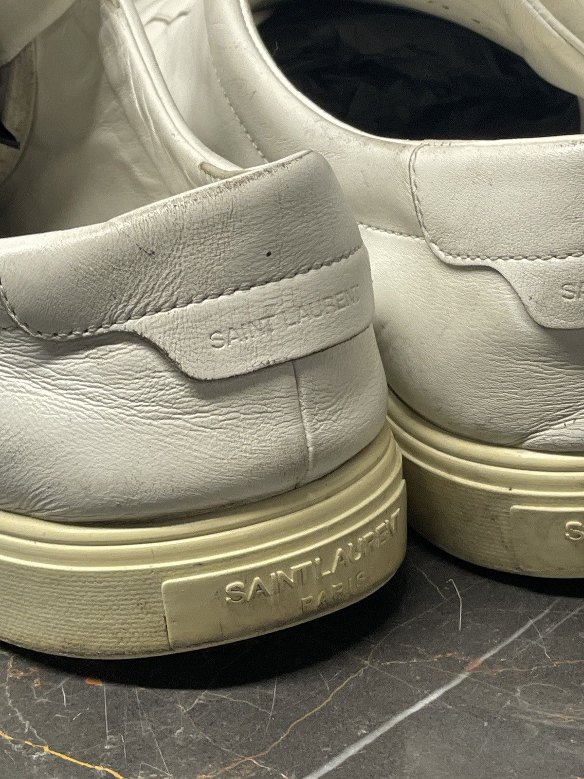 Saint Laurent Paris Andy Classic Leather Logo Sneaker Size US 12 / EU 45 - 4 Thumbnail