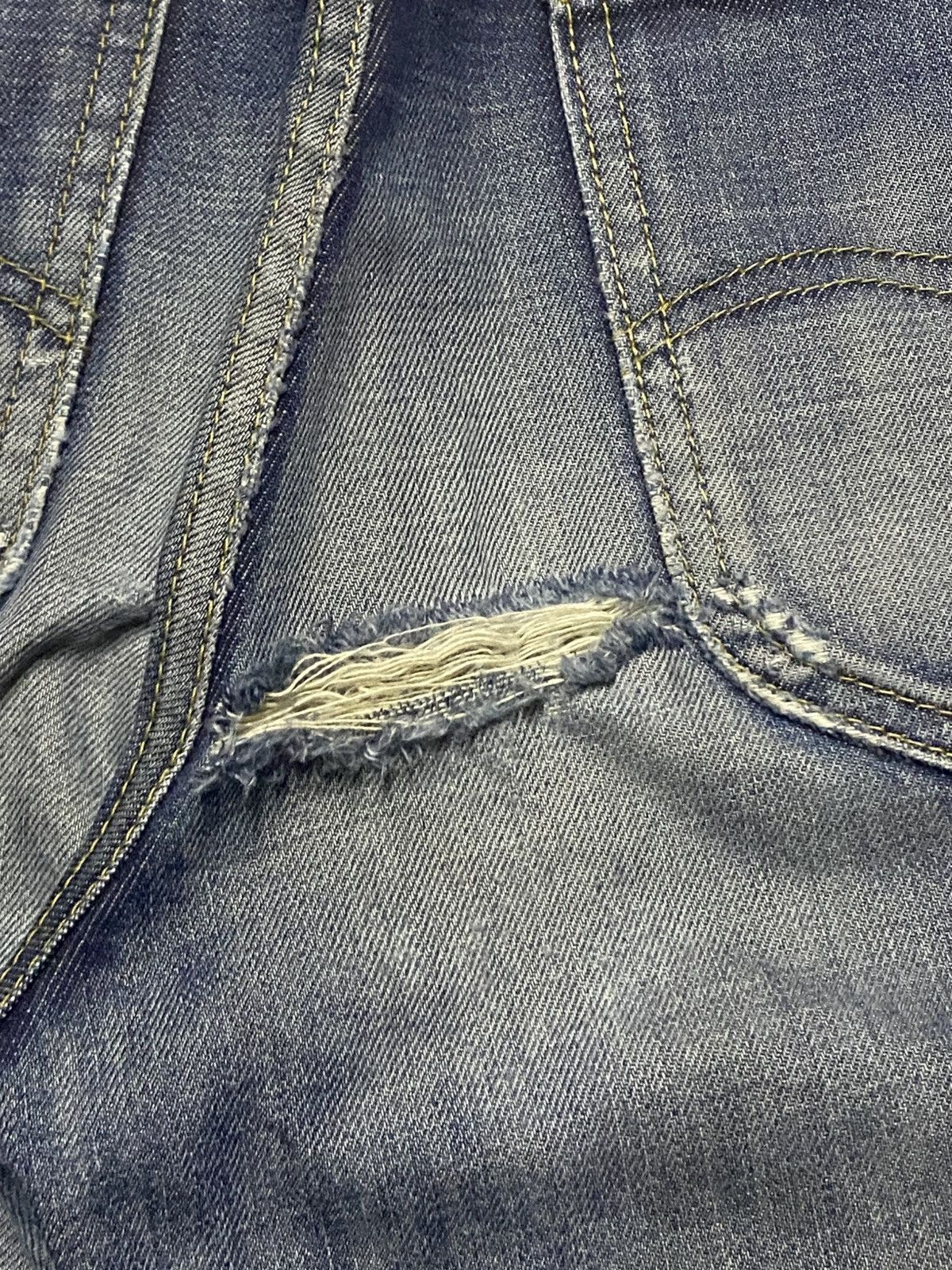Number (N)ine Vintage Lee Riders Splatter Effect Paint Flare Repair Jeans Size US 29 - 13 Thumbnail