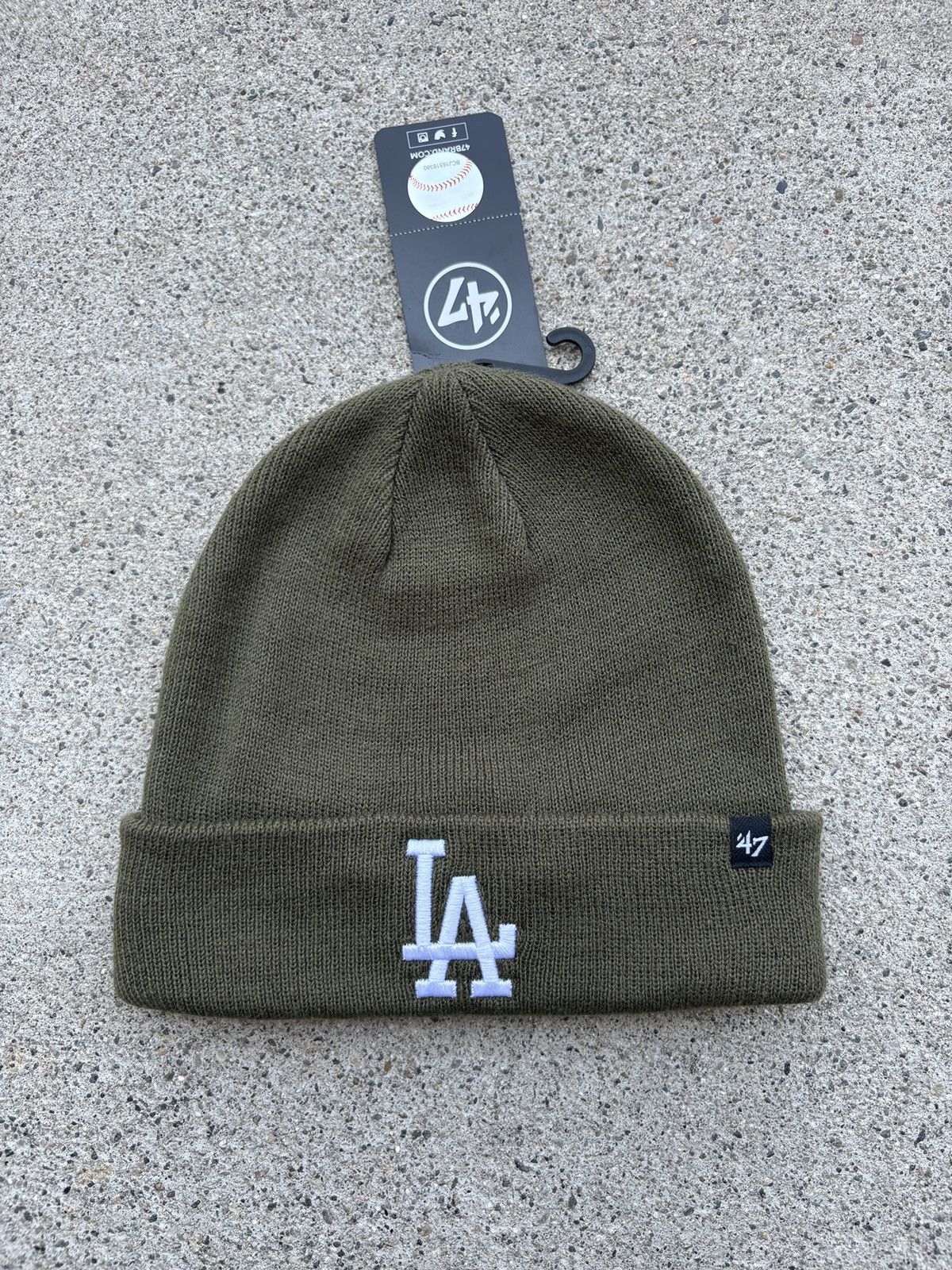 47 Brand × Los Angeles Apparel × MLB DS 47’ Brand Los Angeles Dodgers Olive Snow Knitted Beanie Size ONE SIZE - 1 Thumbnail