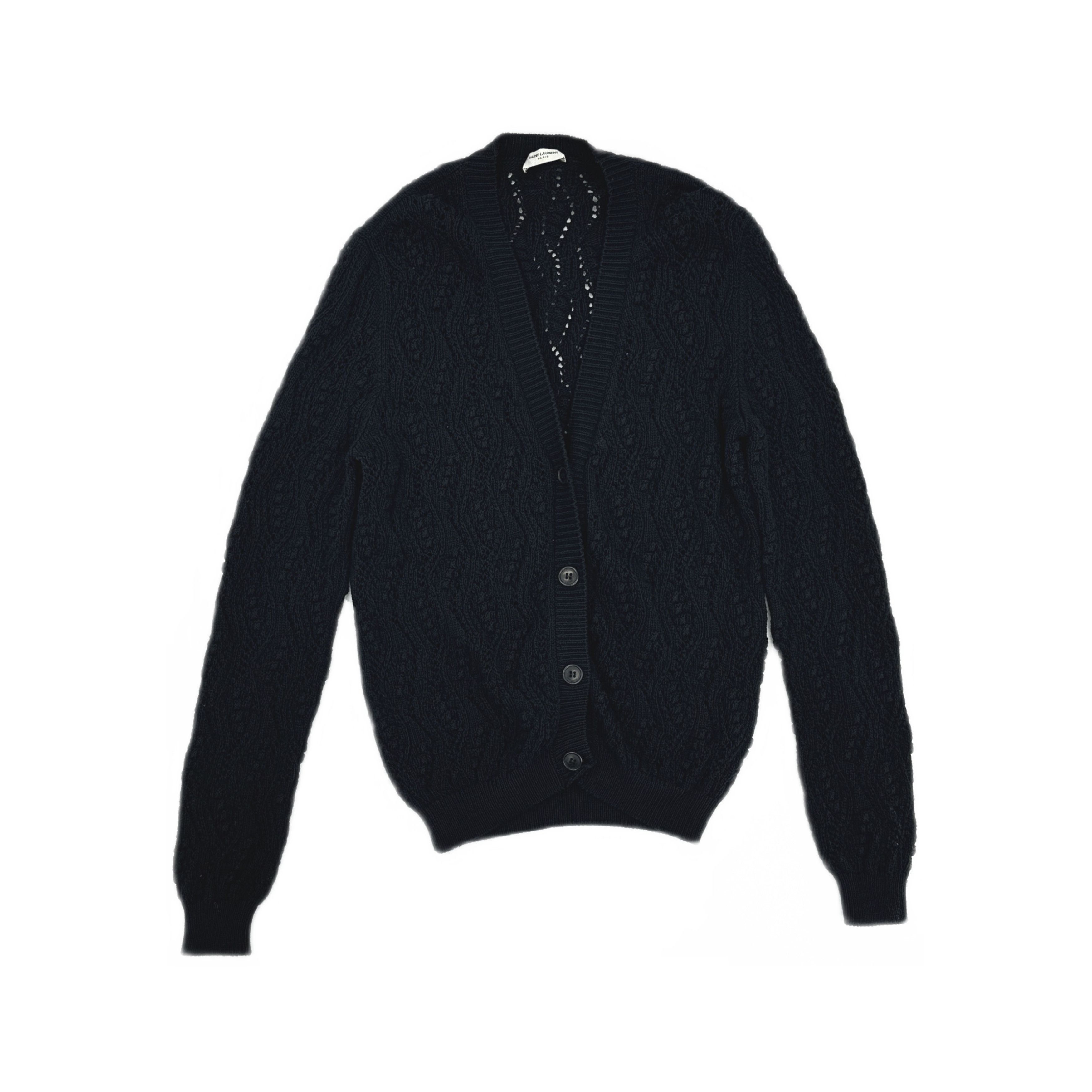 Saint Laurent Paris Saint Laurent Cable Knit Cardigan Black XS Size US XS / EU 42 / 0 - 1 Thumbnail
