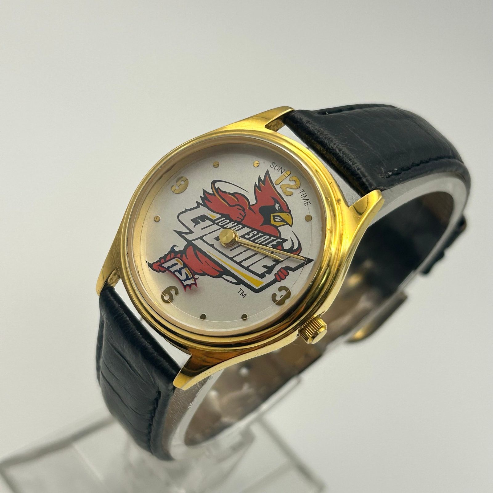 Other ISU Gold Tone Black Leather Women’s Watch New Battery Size ONE SIZE - 2 Thumbnail