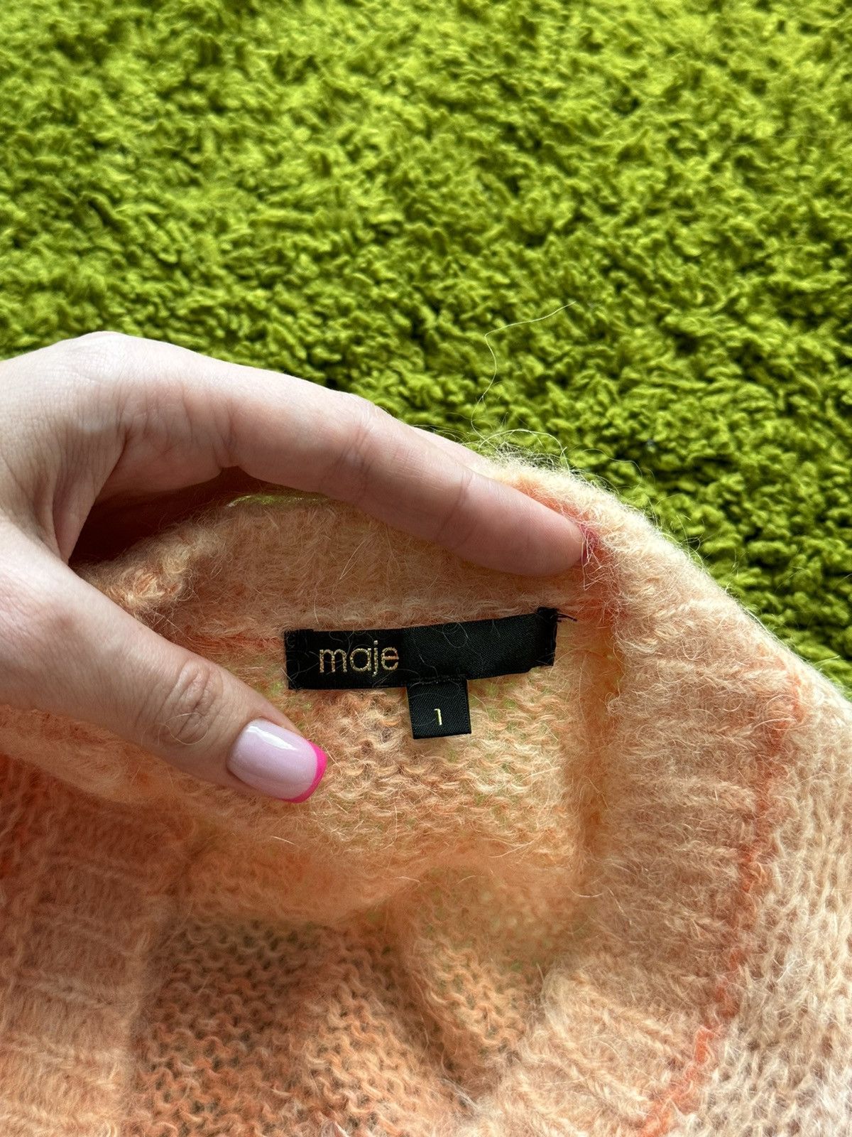 Designer × Maje 🍑 Maje fuzzy mohair oldmoney style cardigan sweater Size S / US 4 / IT 40 - 3 Thumbnail