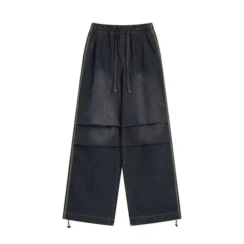 Japanese Brand Vintage washed black baggy wide leg jeans Size US 33 - 5 Thumbnail