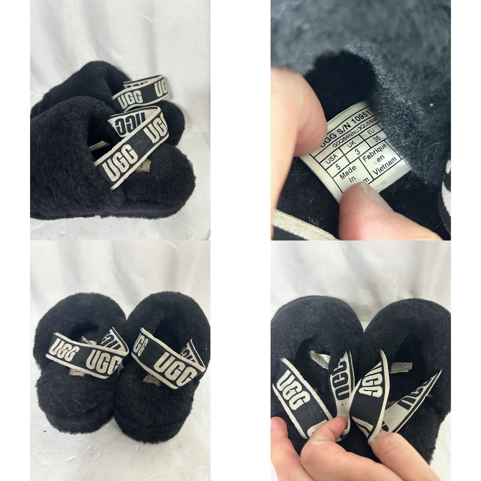 Ugg VINTAGE UGG Australia Fluff Yeah Slide Sandals for Women US 5 Black Size US 5 / IT 35 - 8 Thumbnail