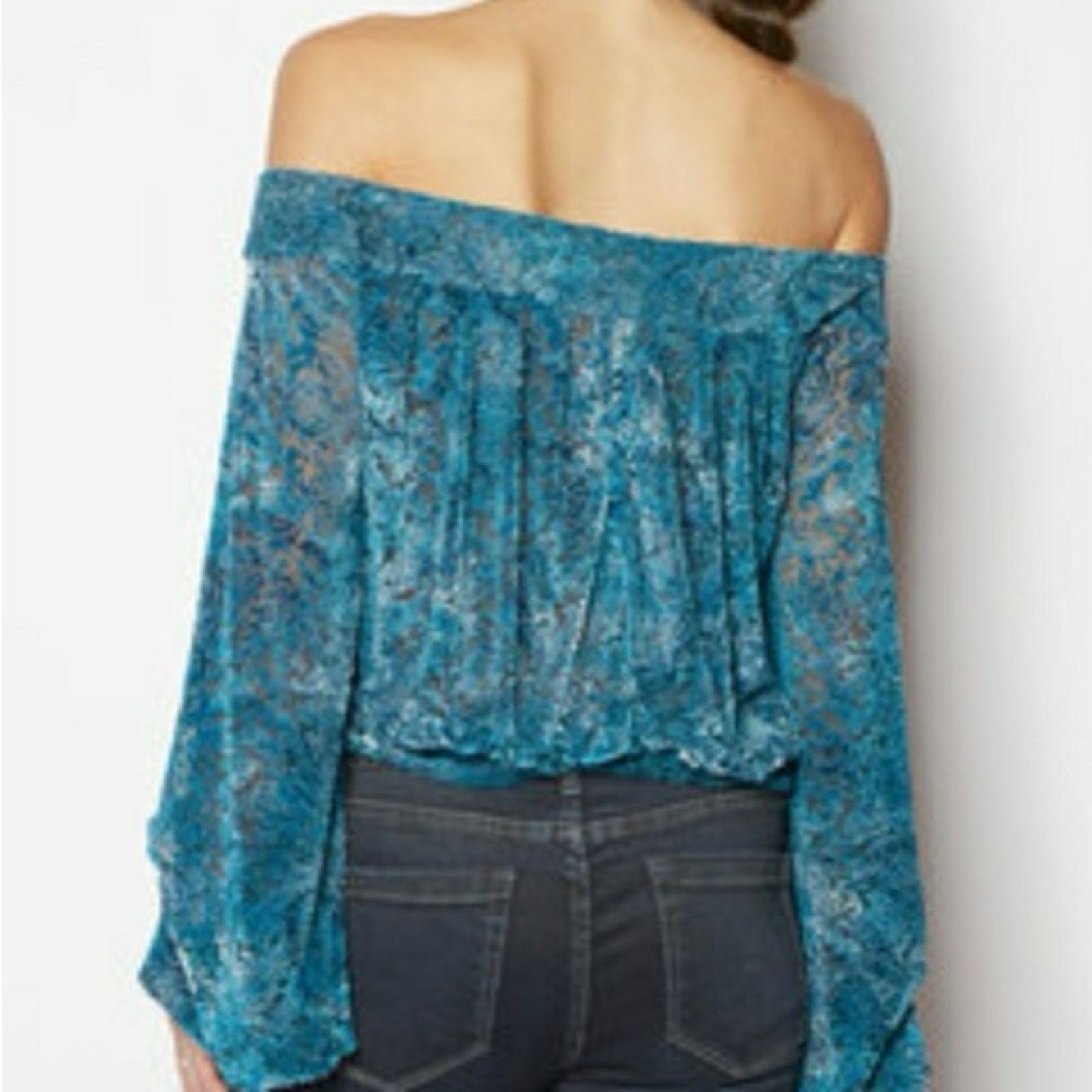 Free People Free People Ginger Berry Sheer Top Burnout Velvet Women’s M Size M / US 6-8 / IT 42-44 - 3 Thumbnail