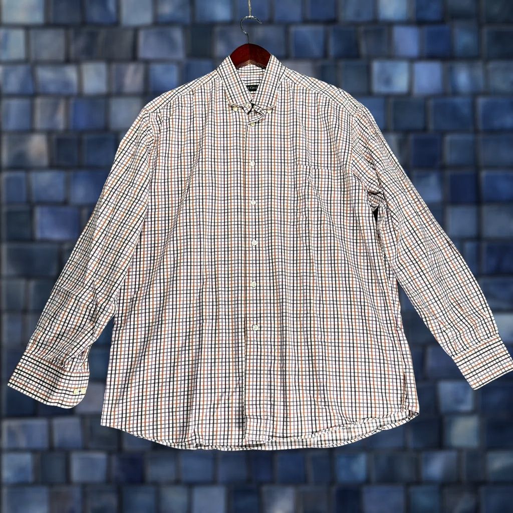 Vintage St Croix Shirt Button Up Orange Purple Plaid Cotton Long Sleeve Mens Large Size US L / EU 52-54 / 3 - 1 Thumbnail