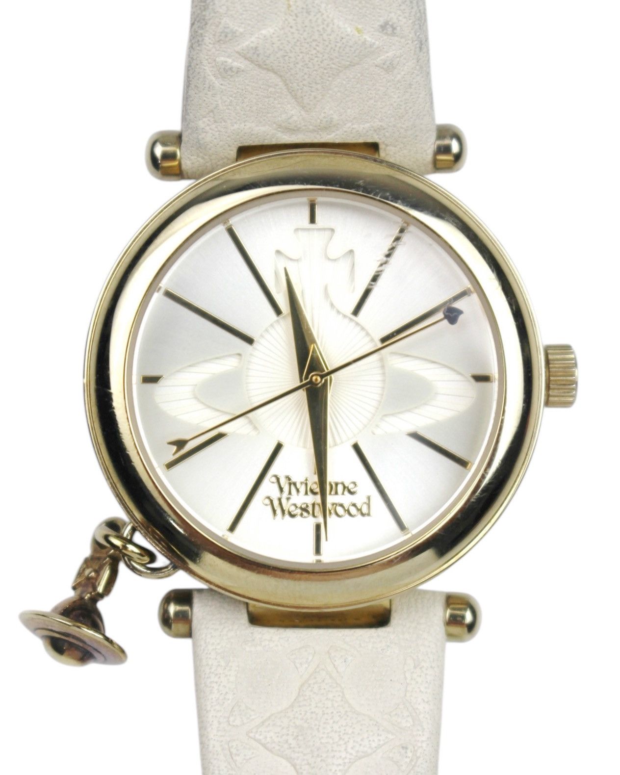 Vivienne Westwood VIVIENNE WESTWOOD ORB II CHARM WATCH – WHITE EMBOSSED STRAP Size ONE SIZE - 1 Thumbnail